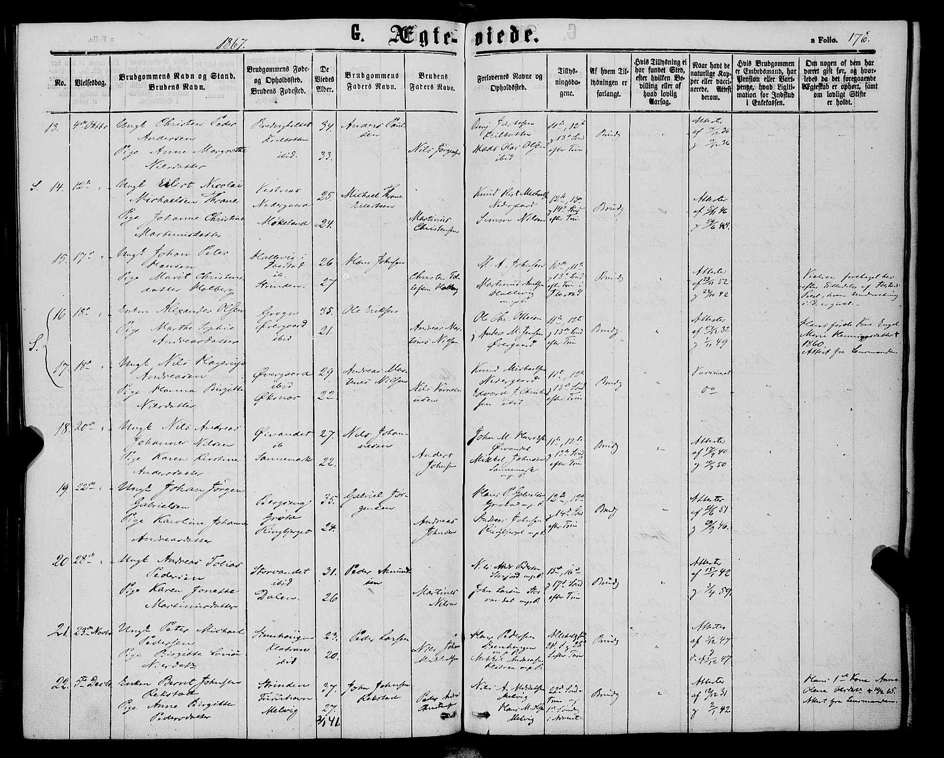 Trondenes sokneprestkontor, AV/SATØ-S-1319/H/Ha/L0012kirke: Parish register (official) no. 12, 1863-1870, p. 176