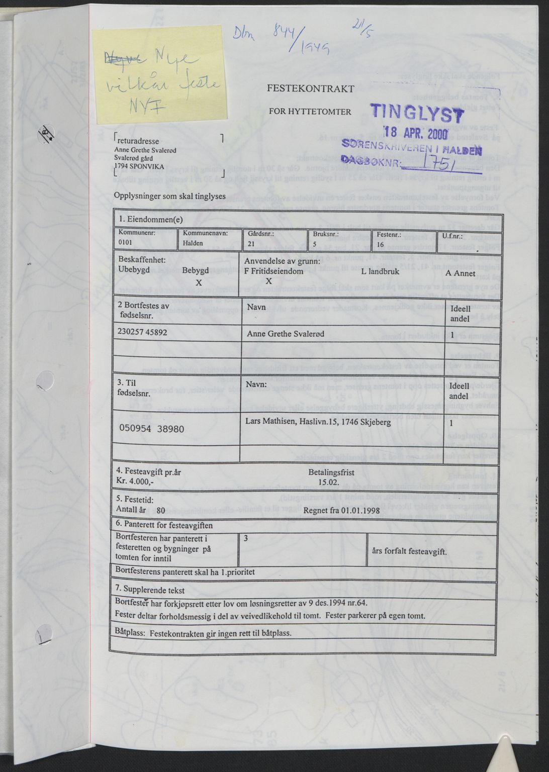 Idd og Marker sorenskriveri, AV/SAO-A-10283/G/Gb/Gbb/L0012: Mortgage book no. A12, 1949-1949, Diary no: : 844/1949