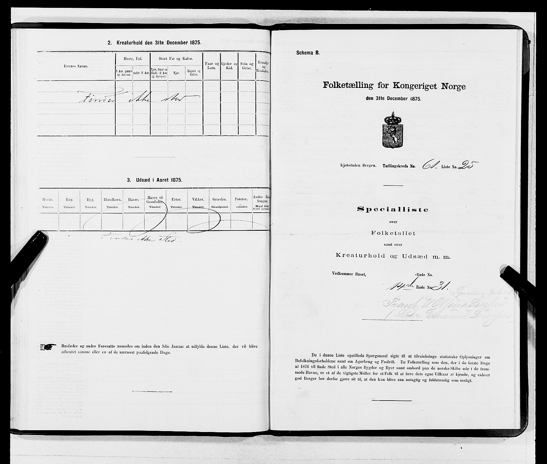 SAB, 1875 census for 1301 Bergen, 1875, p. 3277