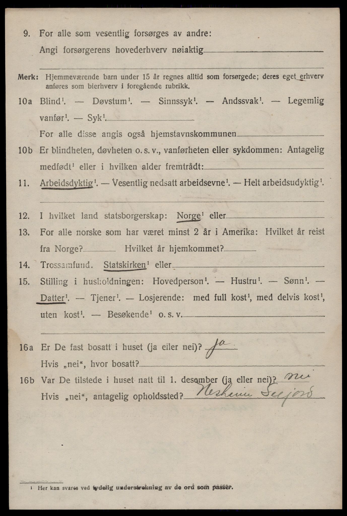 SAKO, 1920 census for Seljord, 1920, p. 2767