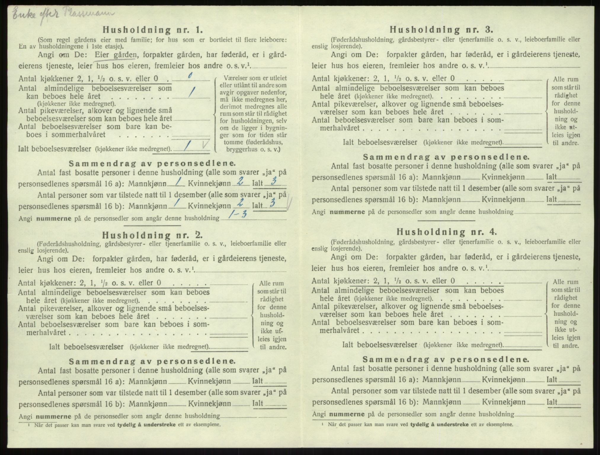 SAB, 1920 census for Lavik, 1920, p. 354