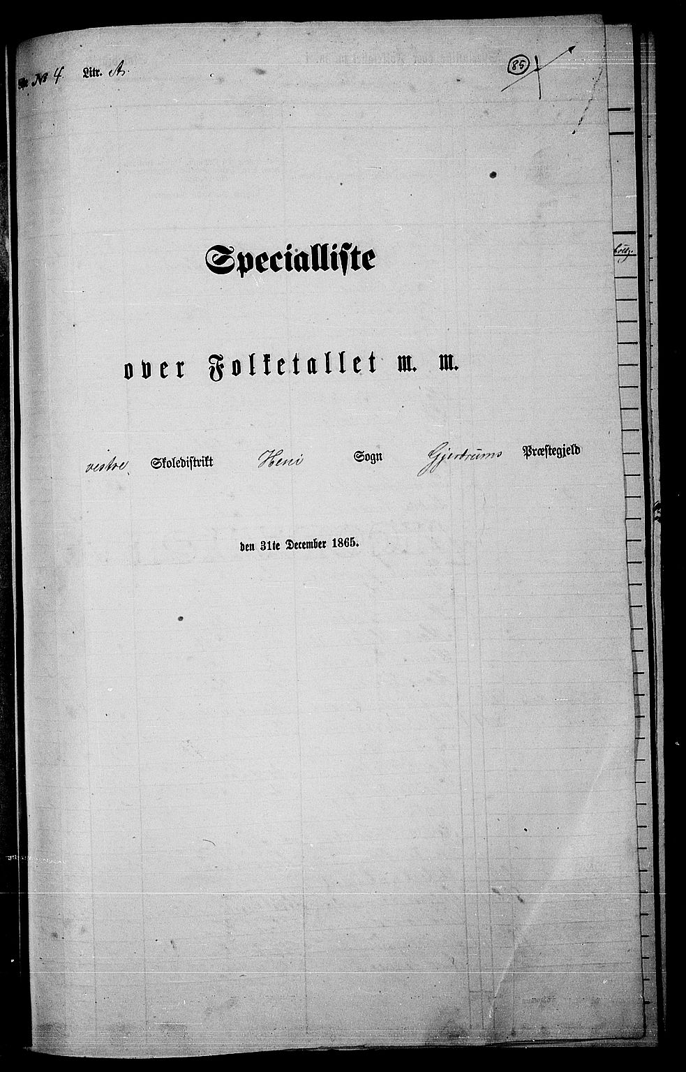 RA, 1865 census for Gjerdrum, 1865, p. 68