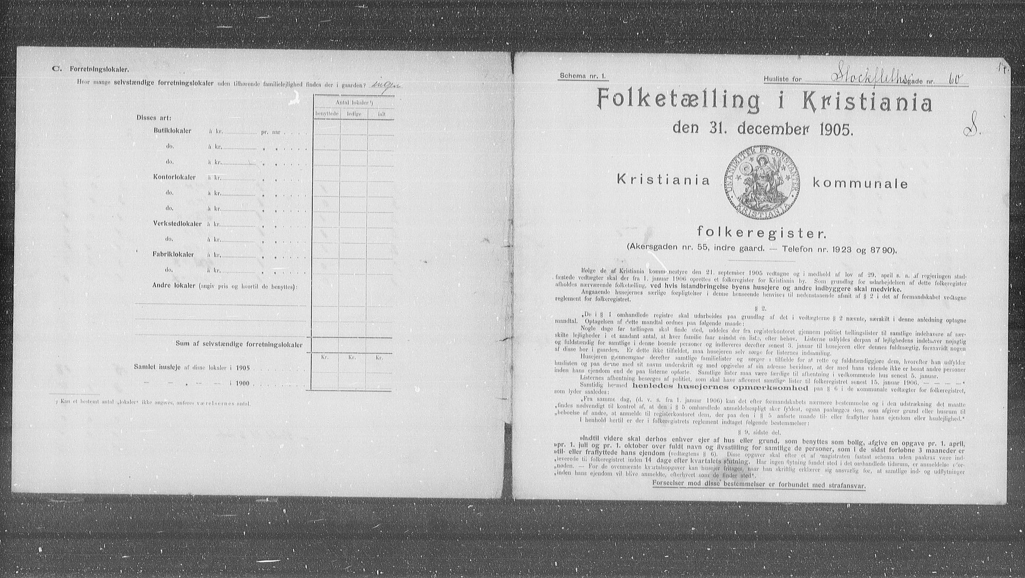 OBA, Municipal Census 1905 for Kristiania, 1905, p. 53487