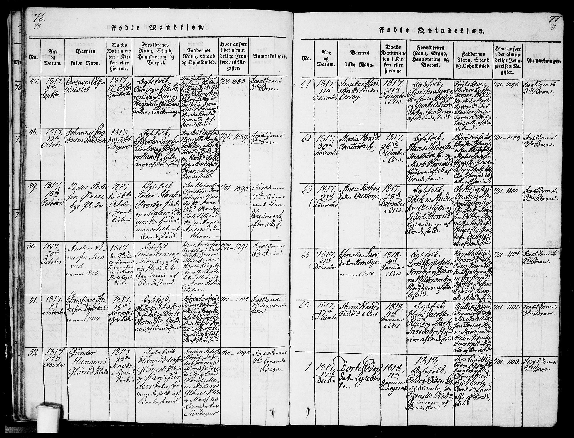 Rakkestad prestekontor Kirkebøker, AV/SAO-A-2008/F/Fa/L0006: Parish register (official) no. I 6, 1814-1824, p. 78-79