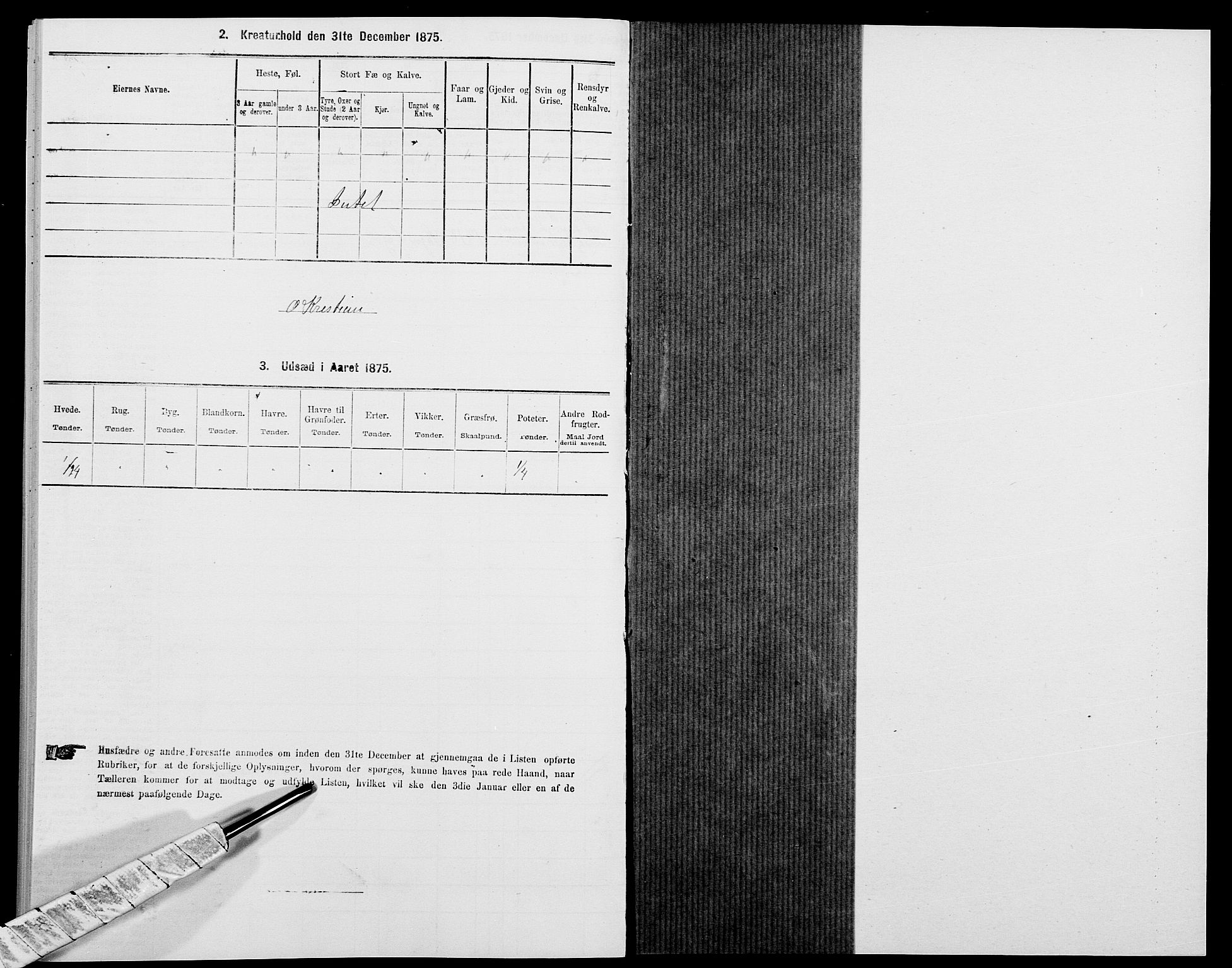 SAK, 1875 census for 1018P Søgne, 1875, p. 1113