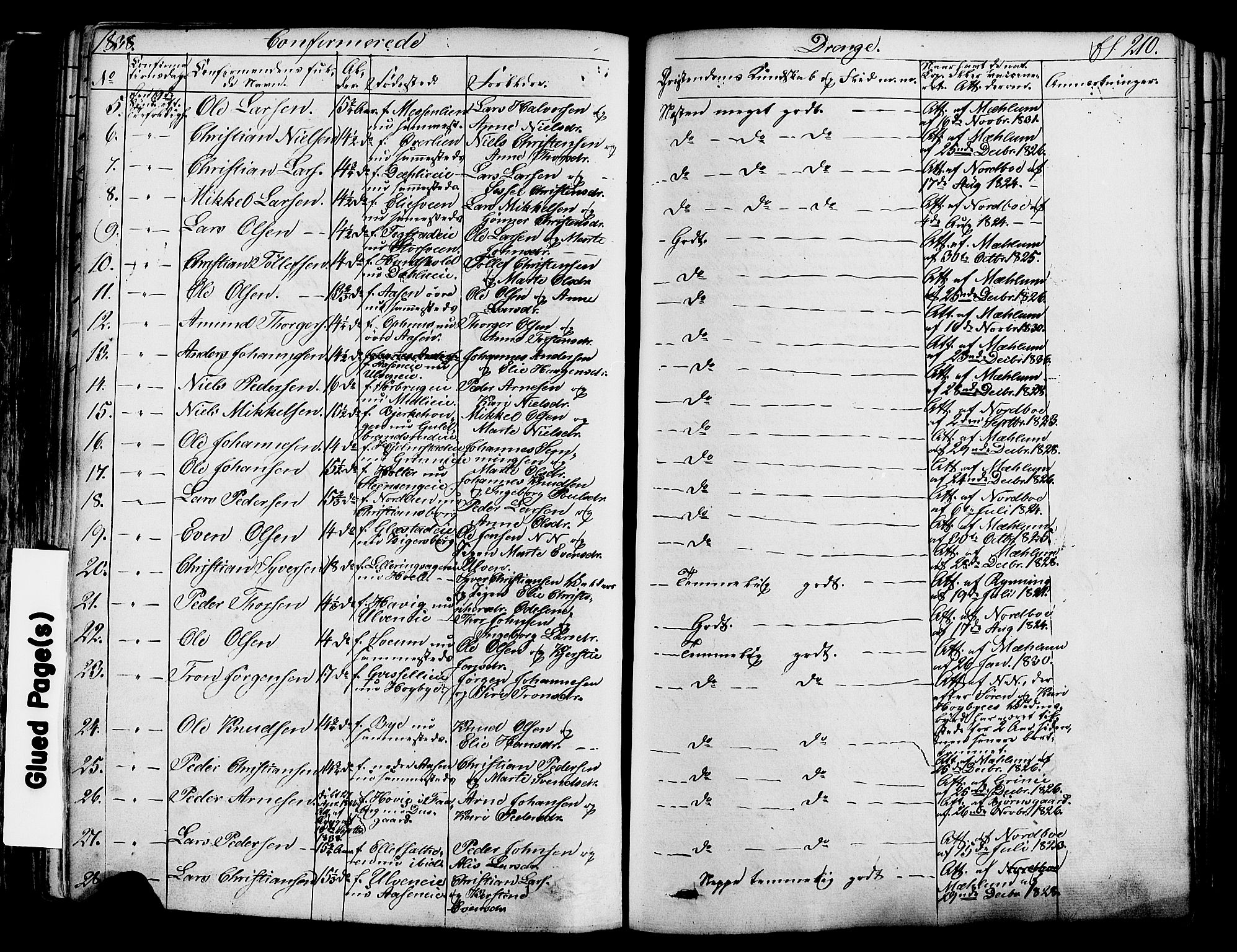 Ringsaker prestekontor, SAH/PREST-014/K/Ka/L0008: Parish register (official) no. 8, 1837-1850, p. 210
