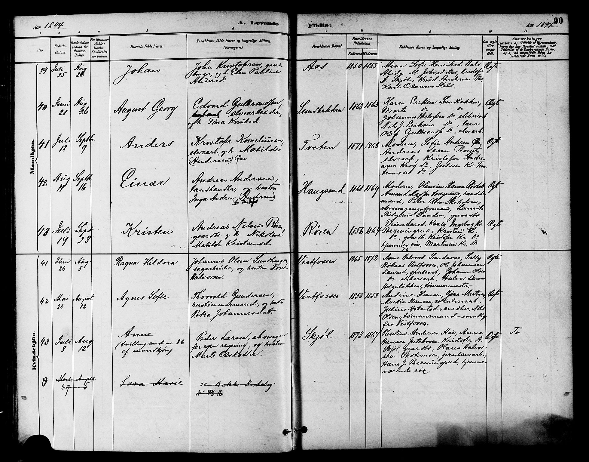 Eiker kirkebøker, SAKO/A-4/F/Fb/L0002: Parish register (official) no. II 2, 1889-1896, p. 90