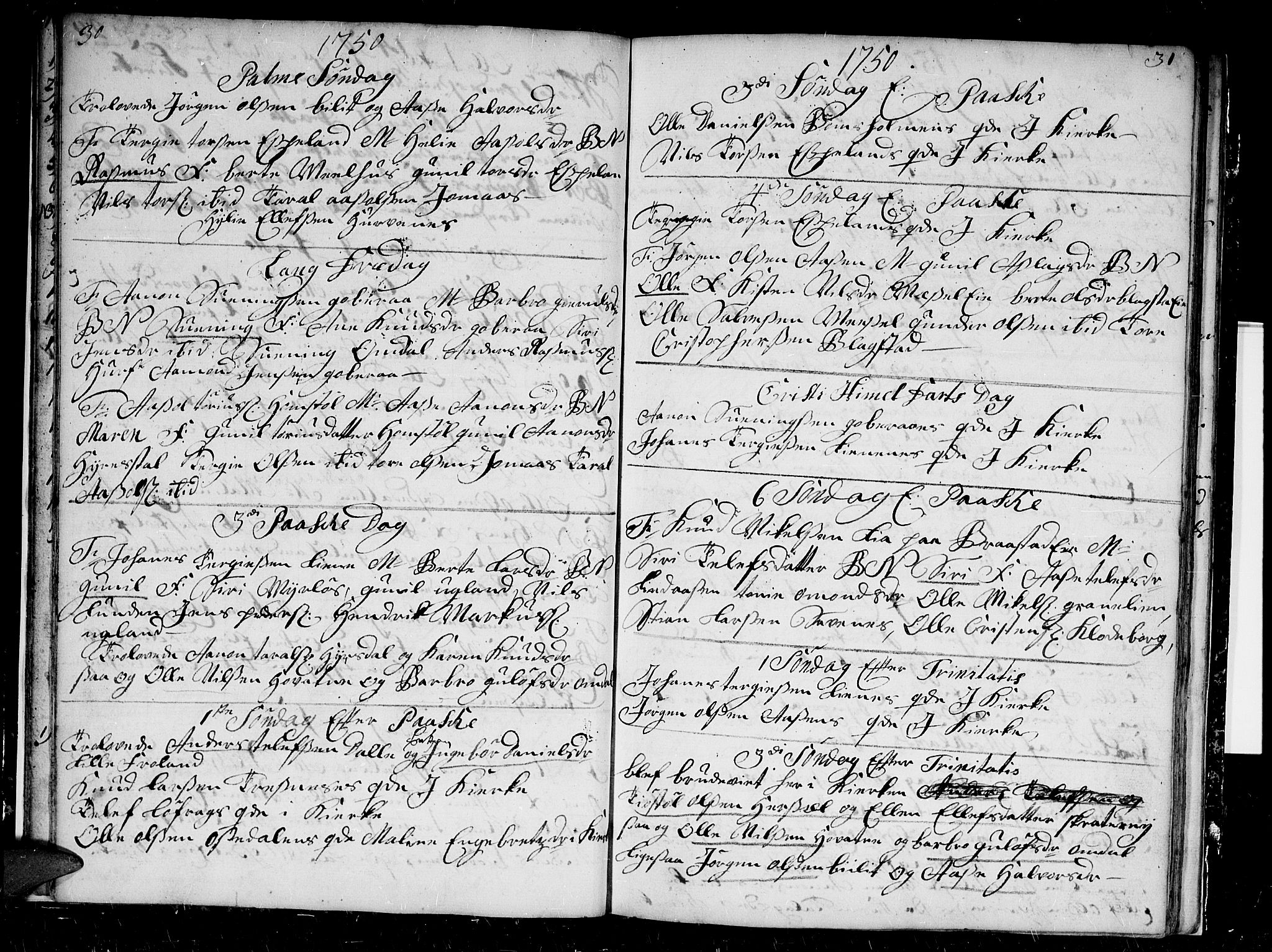 Froland sokneprestkontor, AV/SAK-1111-0013/F/Fb/L0002: Parish register (copy) no. B 2, 1747-1759, p. 30-31