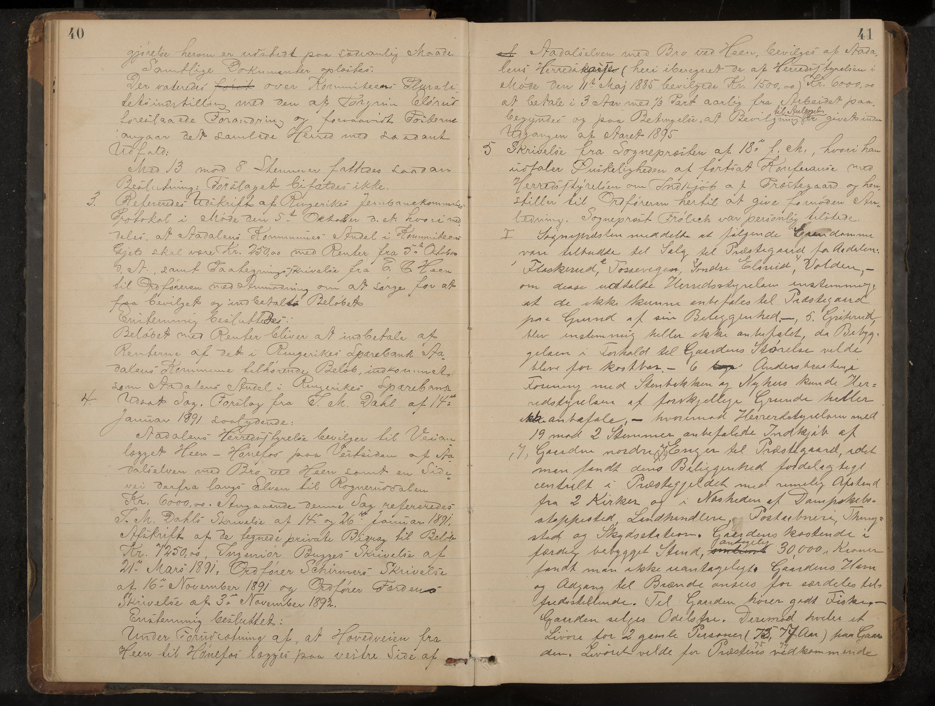 Ådal formannskap og sentraladministrasjon, IKAK/0614021/A/Aa/L0002: Møtebok, 1891-1907, p. 40-41