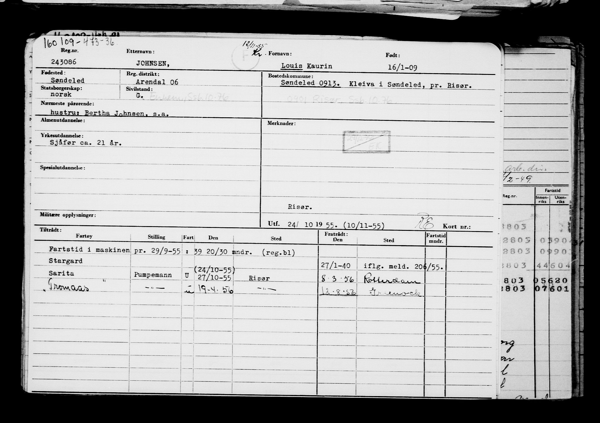 Direktoratet for sjømenn, AV/RA-S-3545/G/Gb/L0081: Hovedkort, 1909, p. 268