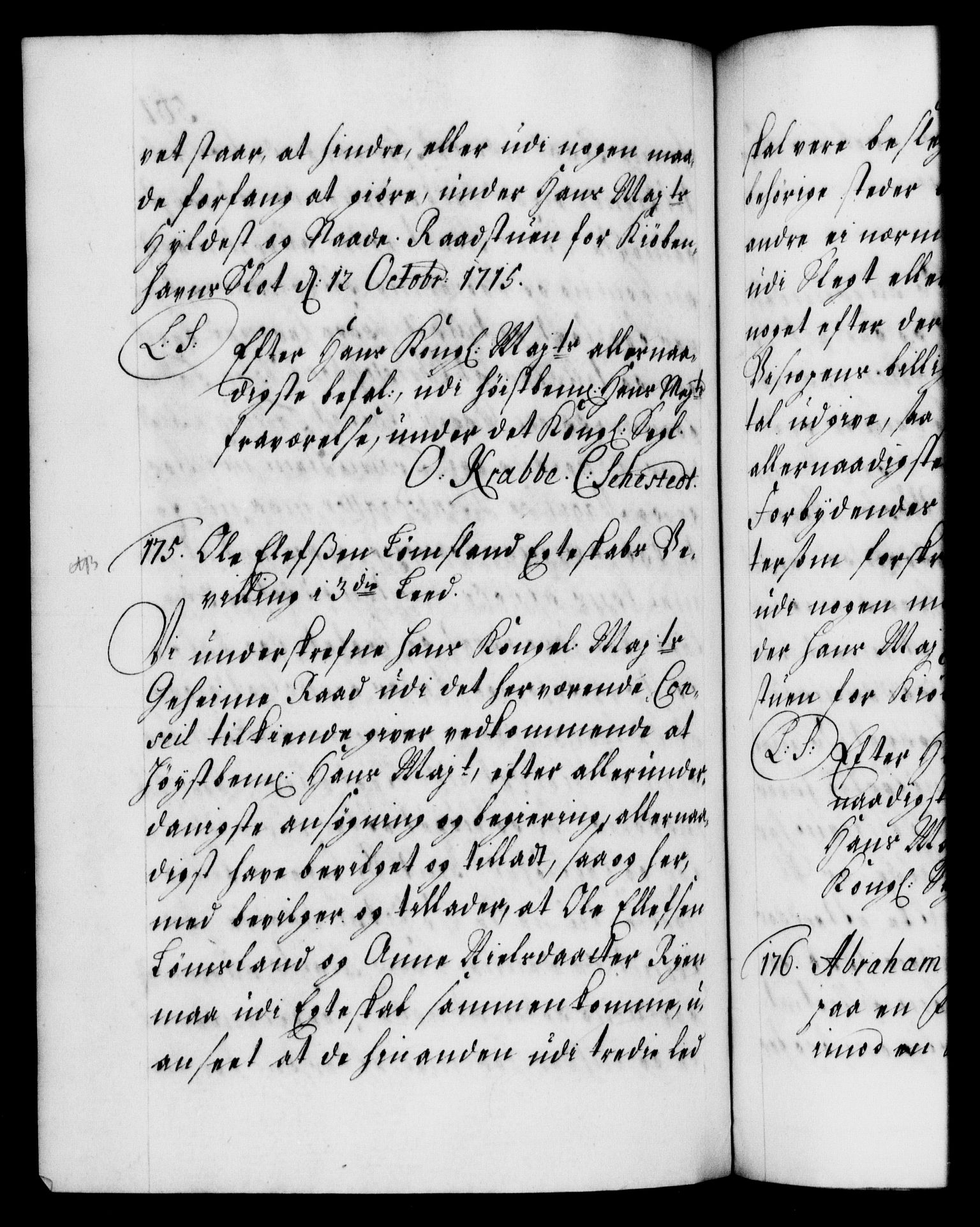 Danske Kanselli 1572-1799, AV/RA-EA-3023/F/Fc/Fca/Fcaa/L0021: Norske registre, 1712-1715, p. 561b