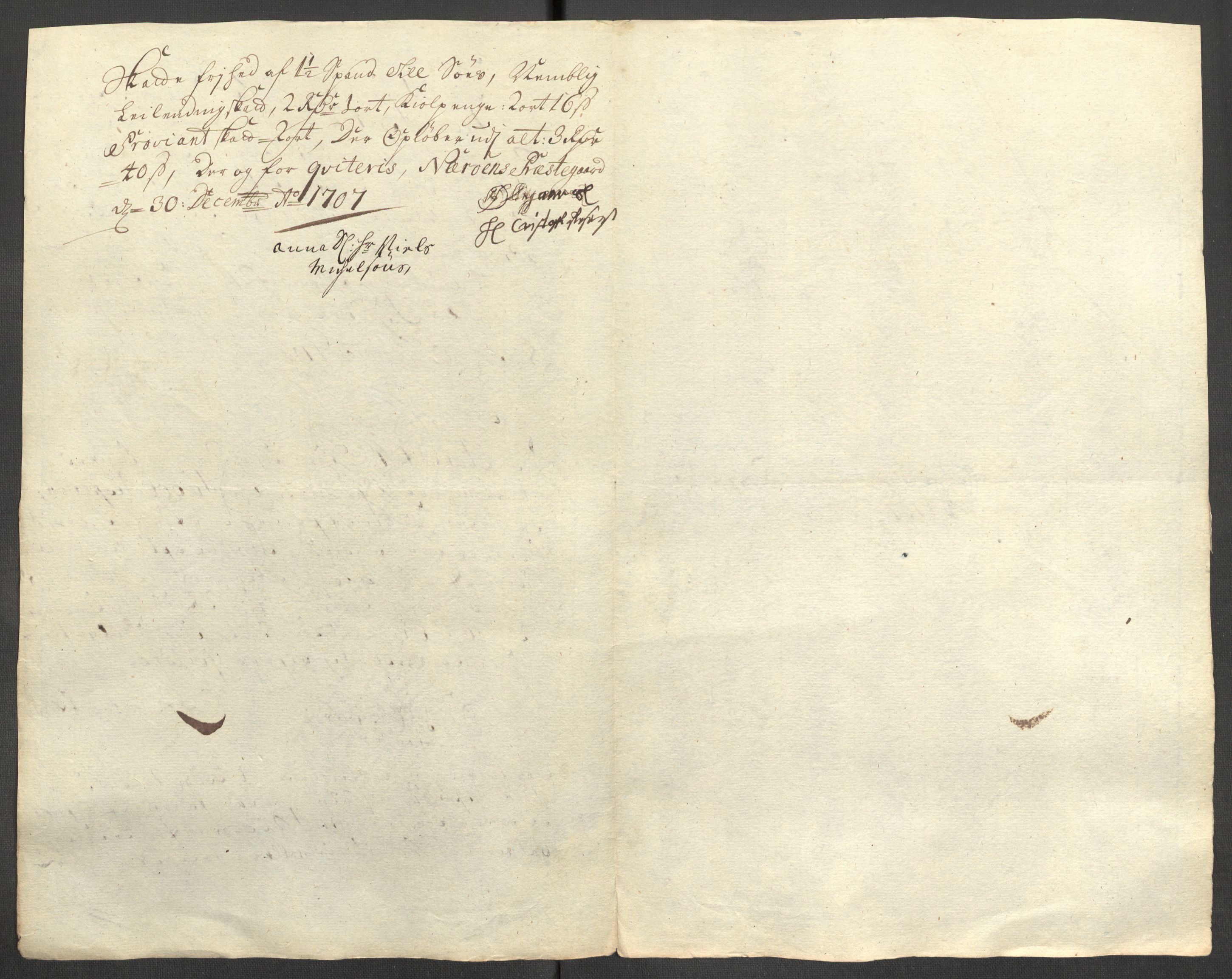 Rentekammeret inntil 1814, Reviderte regnskaper, Fogderegnskap, RA/EA-4092/R64/L4430: Fogderegnskap Namdal, 1707-1708, p. 170