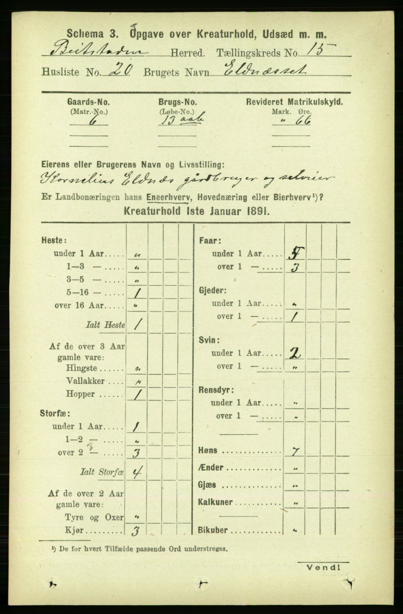 RA, 1891 census for 1727 Beitstad, 1891, p. 6647