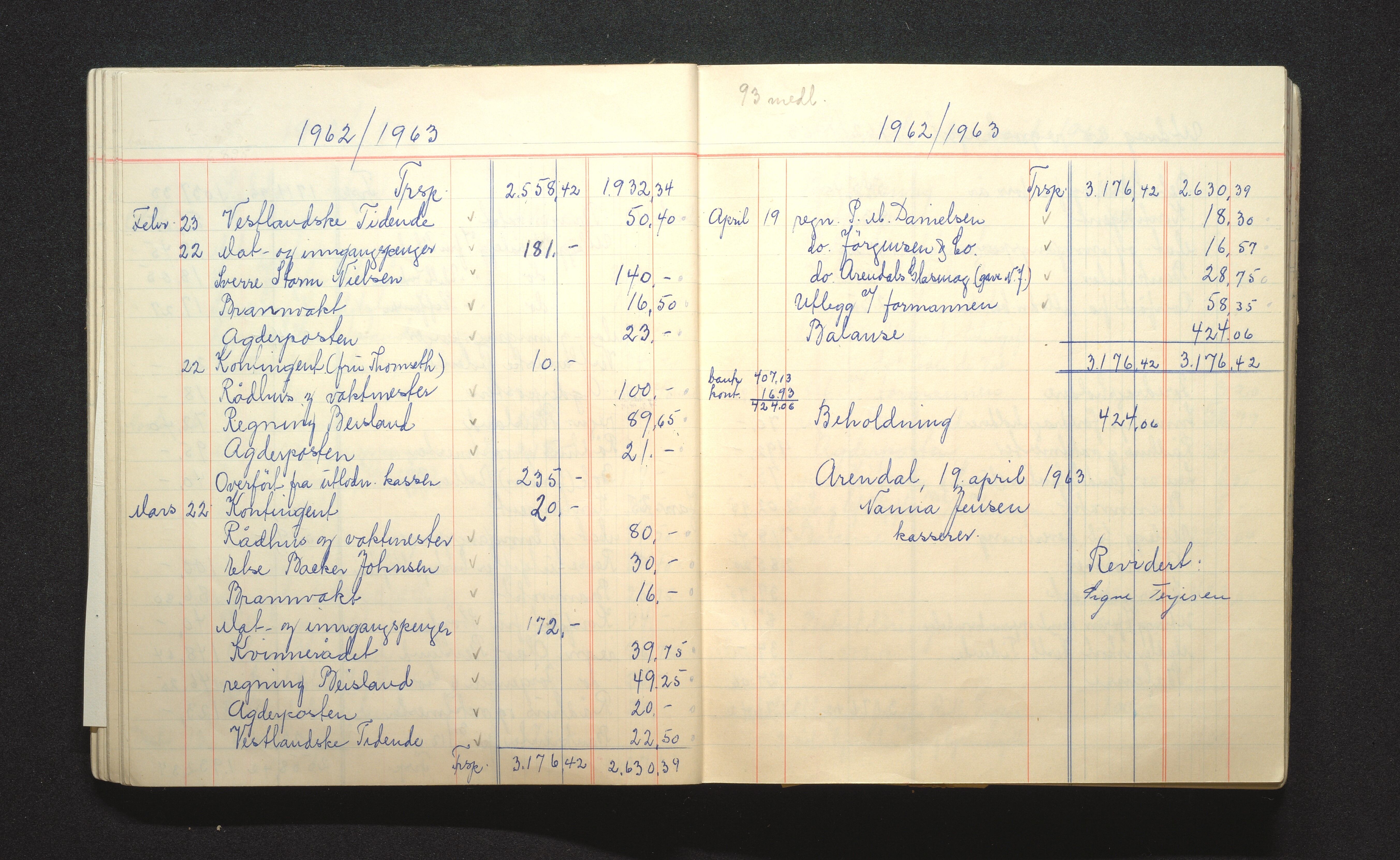 Samling av foreningsarkiv. A-Å, AAKS/PA-1059/F/L0009b: Foreninger, Arendal, 1924-1976