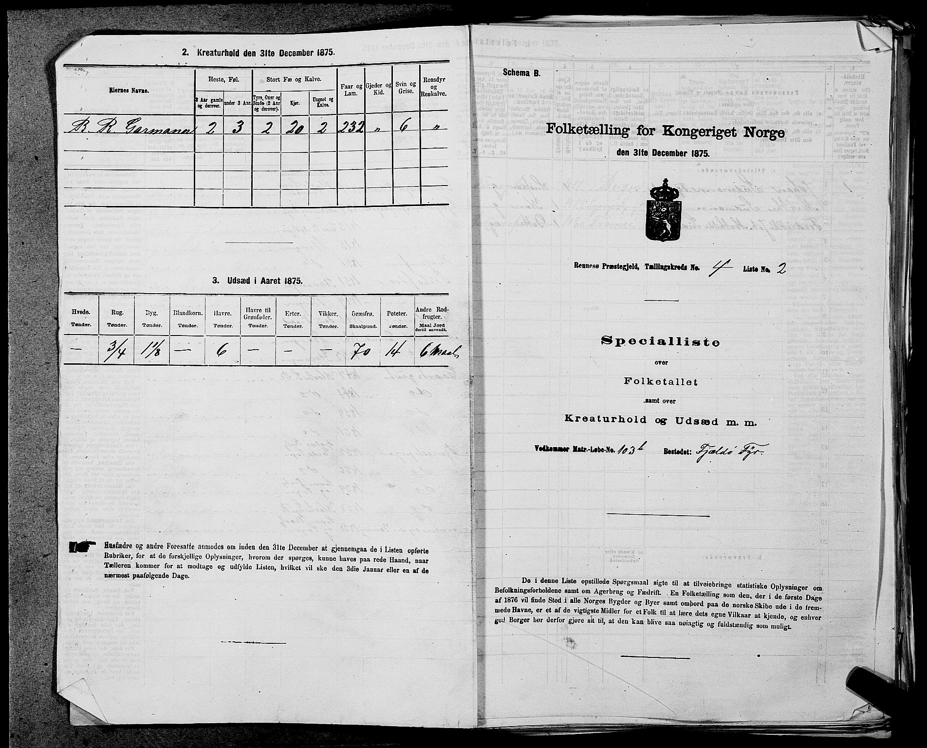 SAST, 1875 census for 1142P Rennesøy, 1875, p. 431