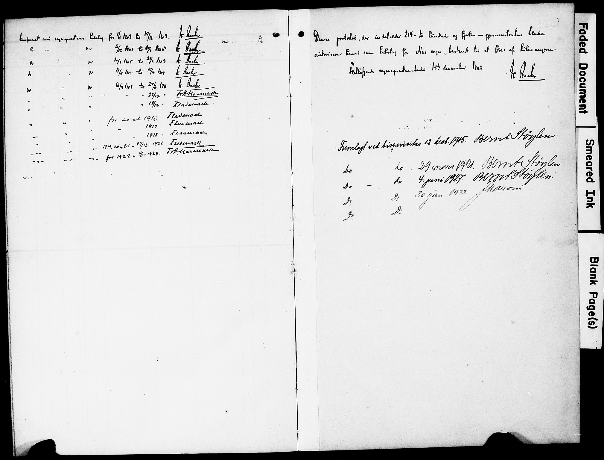 Flekkefjord sokneprestkontor, SAK/1111-0012/F/Fb/Fbc/L0008: Parish register (copy) no. B 8, 1903-1931