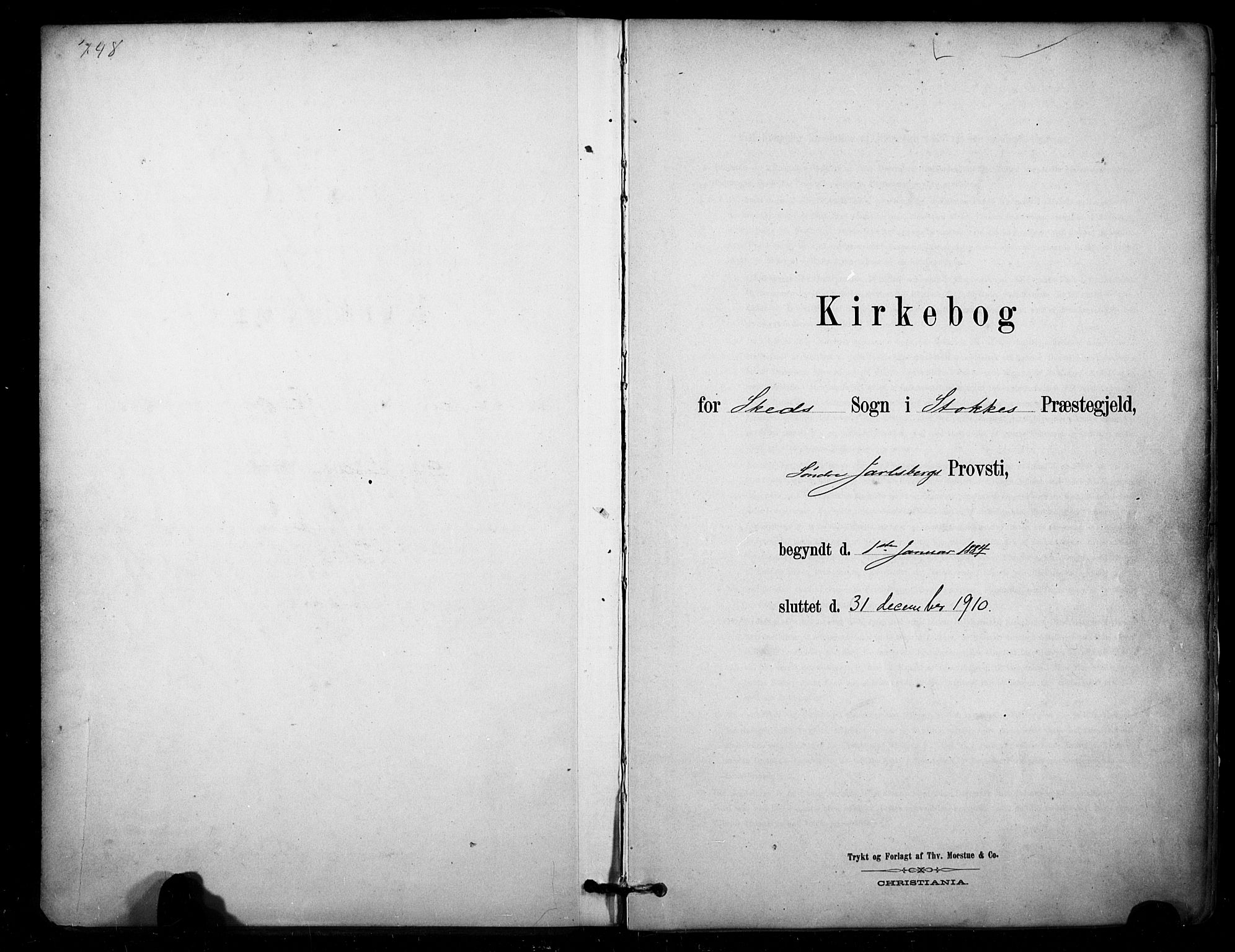 Stokke kirkebøker, SAKO/A-320/F/Fb/L0001: Parish register (official) no. II 1, 1884-1910