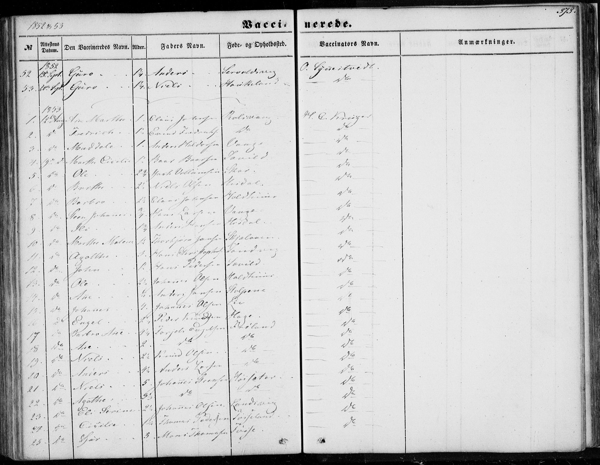 Os sokneprestembete, SAB/A-99929: Parish register (official) no. A 16, 1851-1859, p. 373