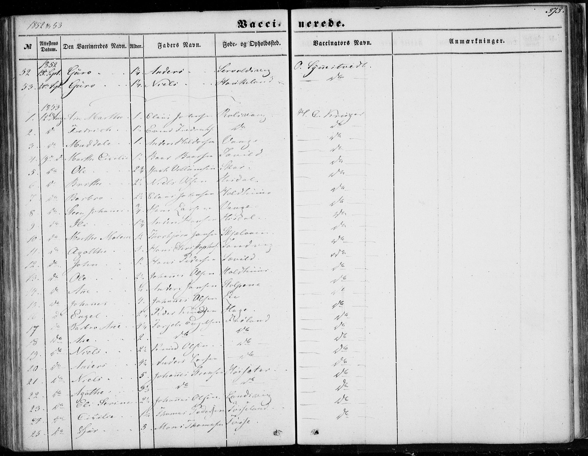 Os sokneprestembete, AV/SAB-A-99929: Parish register (official) no. A 16, 1851-1859, p. 373