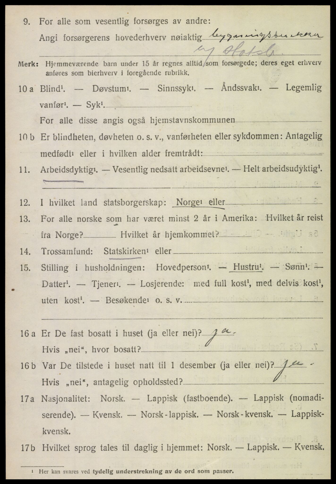 SAT, 1920 census for Snåsa, 1920, p. 1579
