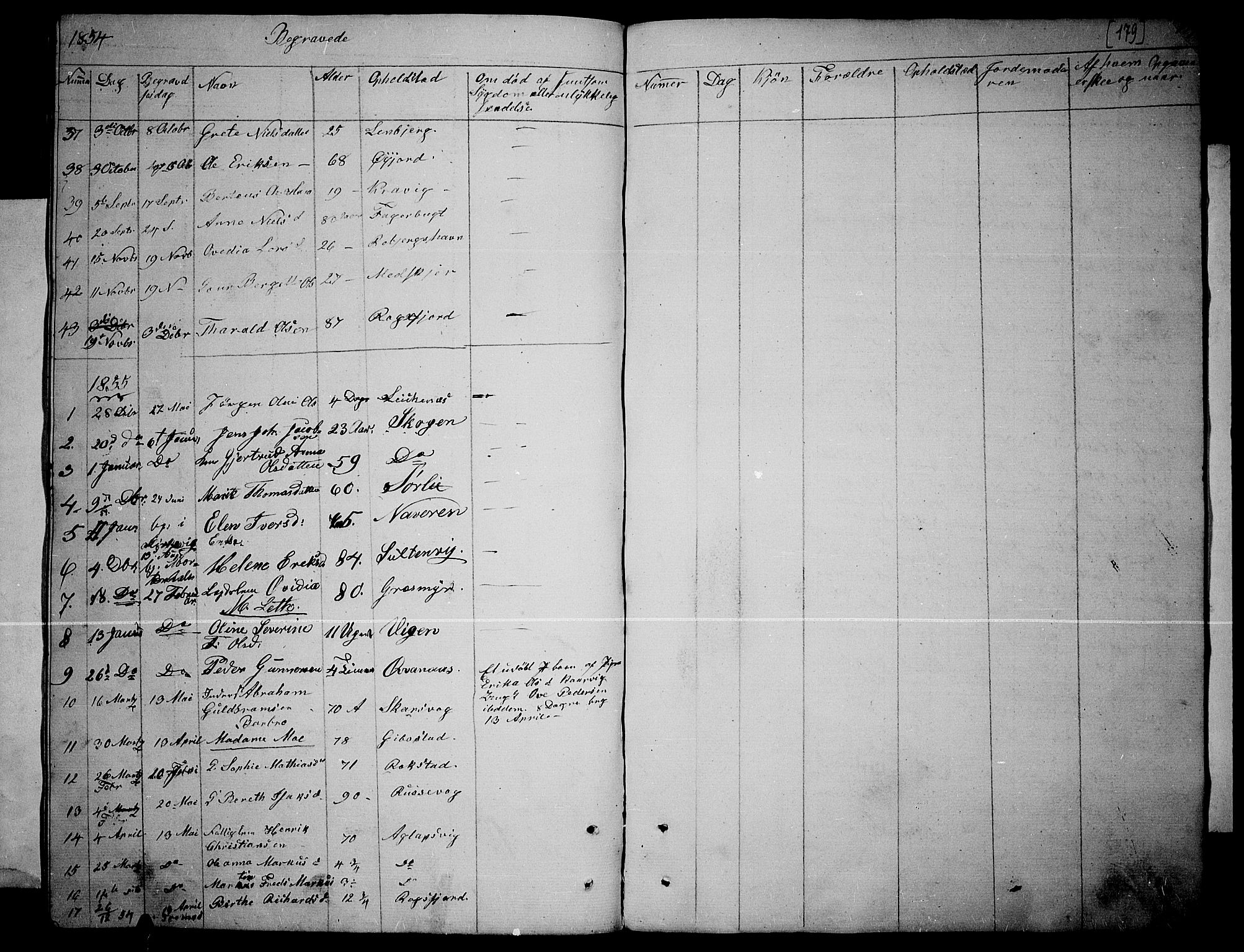 Lenvik sokneprestembete, SATØ/S-1310/H/Ha/Hab/L0003klokker: Parish register (copy) no. 3, 1844-1858, p. 179