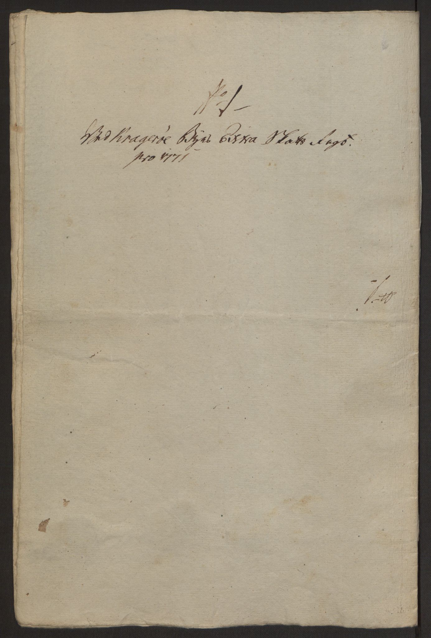 Rentekammeret inntil 1814, Reviderte regnskaper, Byregnskaper, AV/RA-EA-4066/R/Rk/L0218/0003: [K2] Kontribusjonsregnskap / Ekstra- og rangskatt, 1768-1772, p. 72