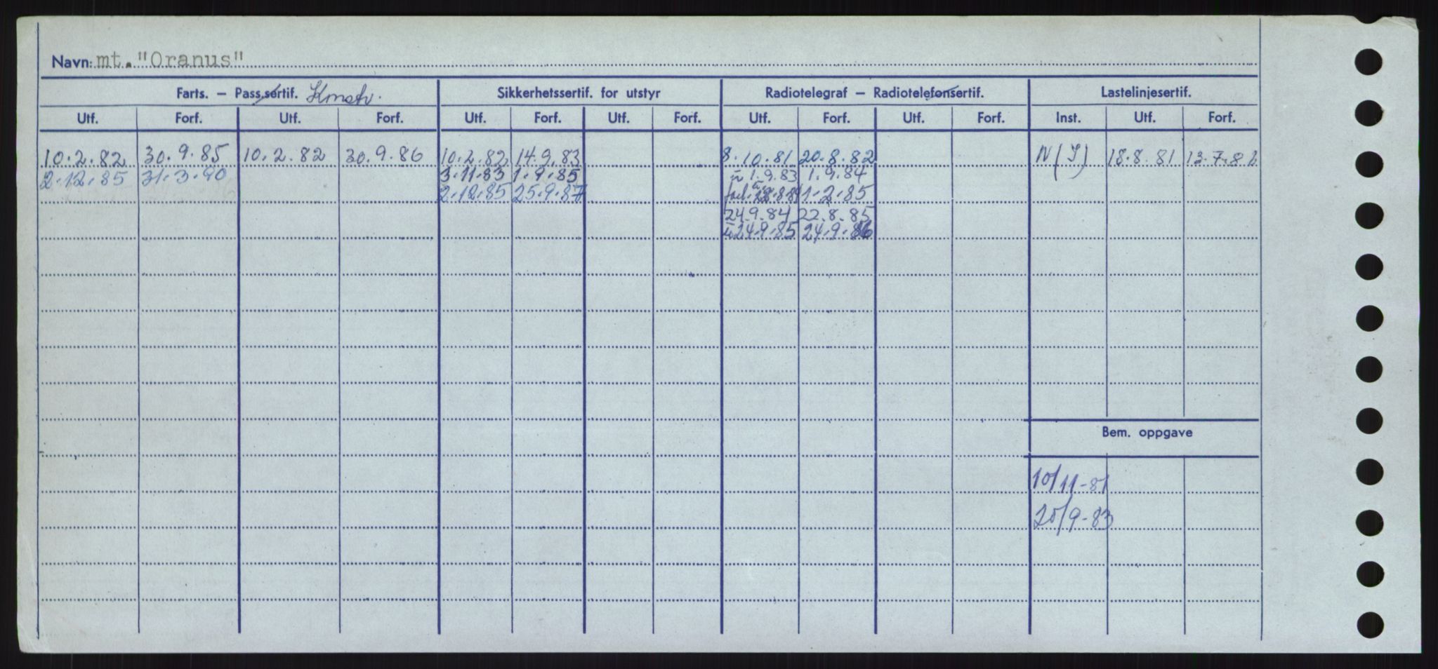 Sjøfartsdirektoratet med forløpere, Skipsmålingen, RA/S-1627/H/Hd/L0028: Fartøy, O, p. 298