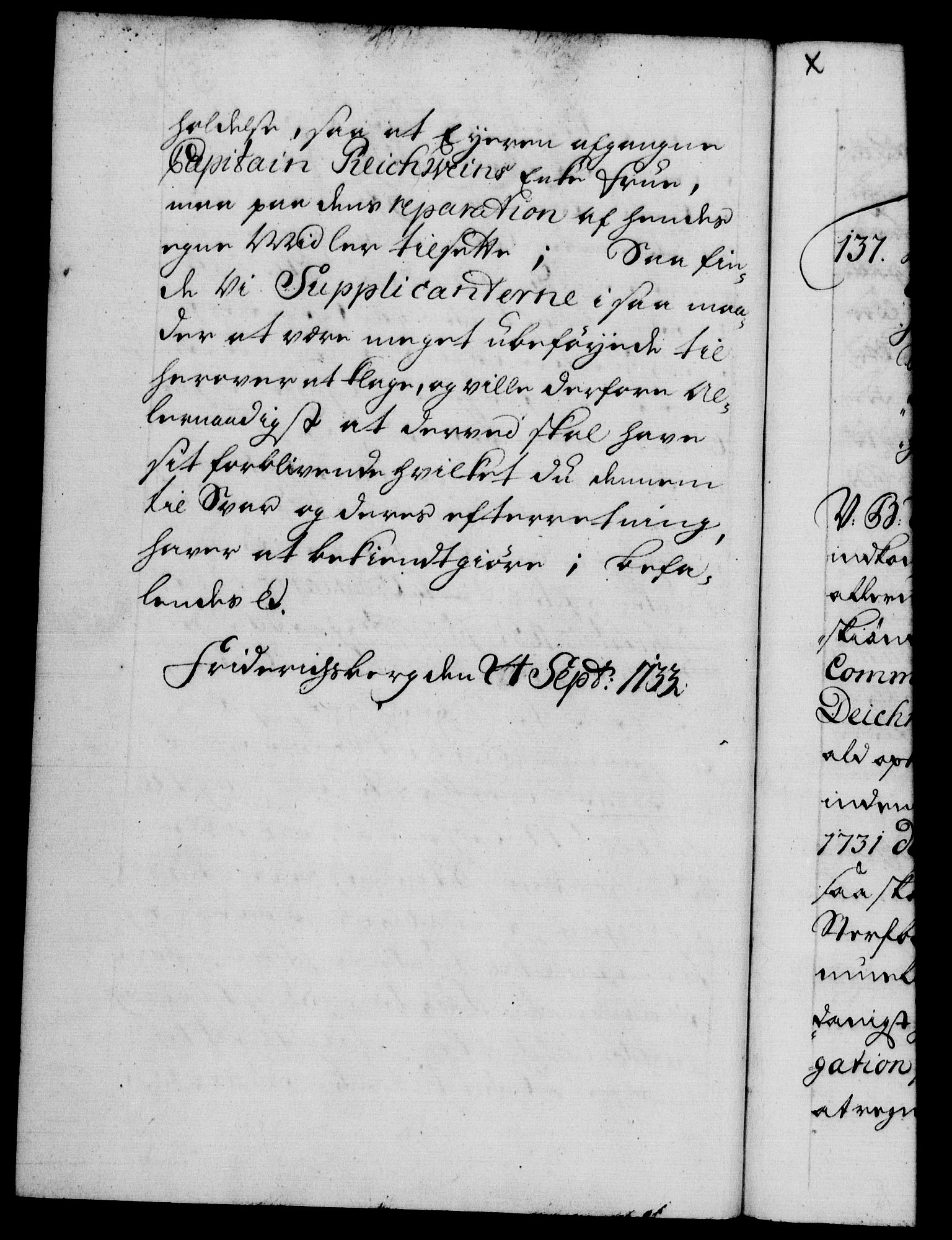 Danske Kanselli 1572-1799, AV/RA-EA-3023/F/Fc/Fca/Fcab/L0025: Norske tegnelser, 1730-1733, p. 579b