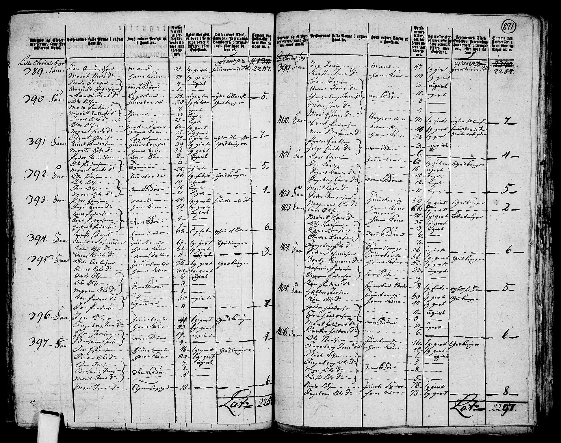 RA, 1801 census for 0437P Tynset, 1801, p. 890b-891a