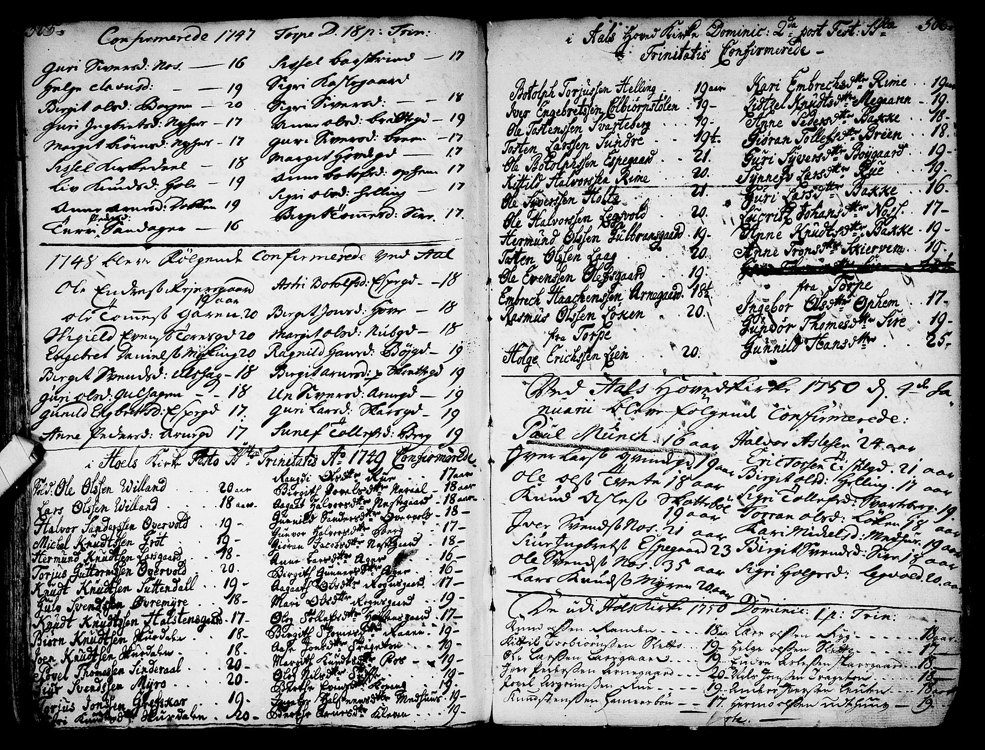 Ål kirkebøker, AV/SAKO-A-249/F/Fa/L0001: Parish register (official) no. I 1, 1744-1769, p. 505-506