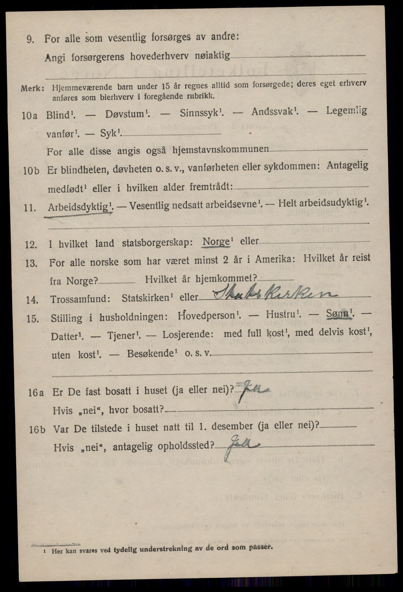 SAKO, 1920 census for Tinn, 1920, p. 2703