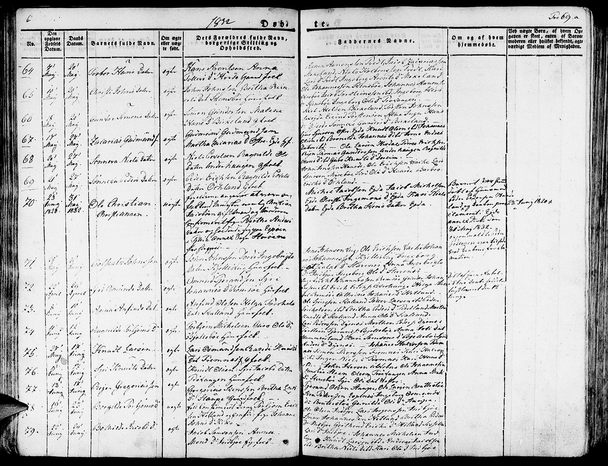 Fjelberg sokneprestembete, SAB/A-75201/H/Haa: Parish register (official) no. A 5, 1822-1834, p. 69