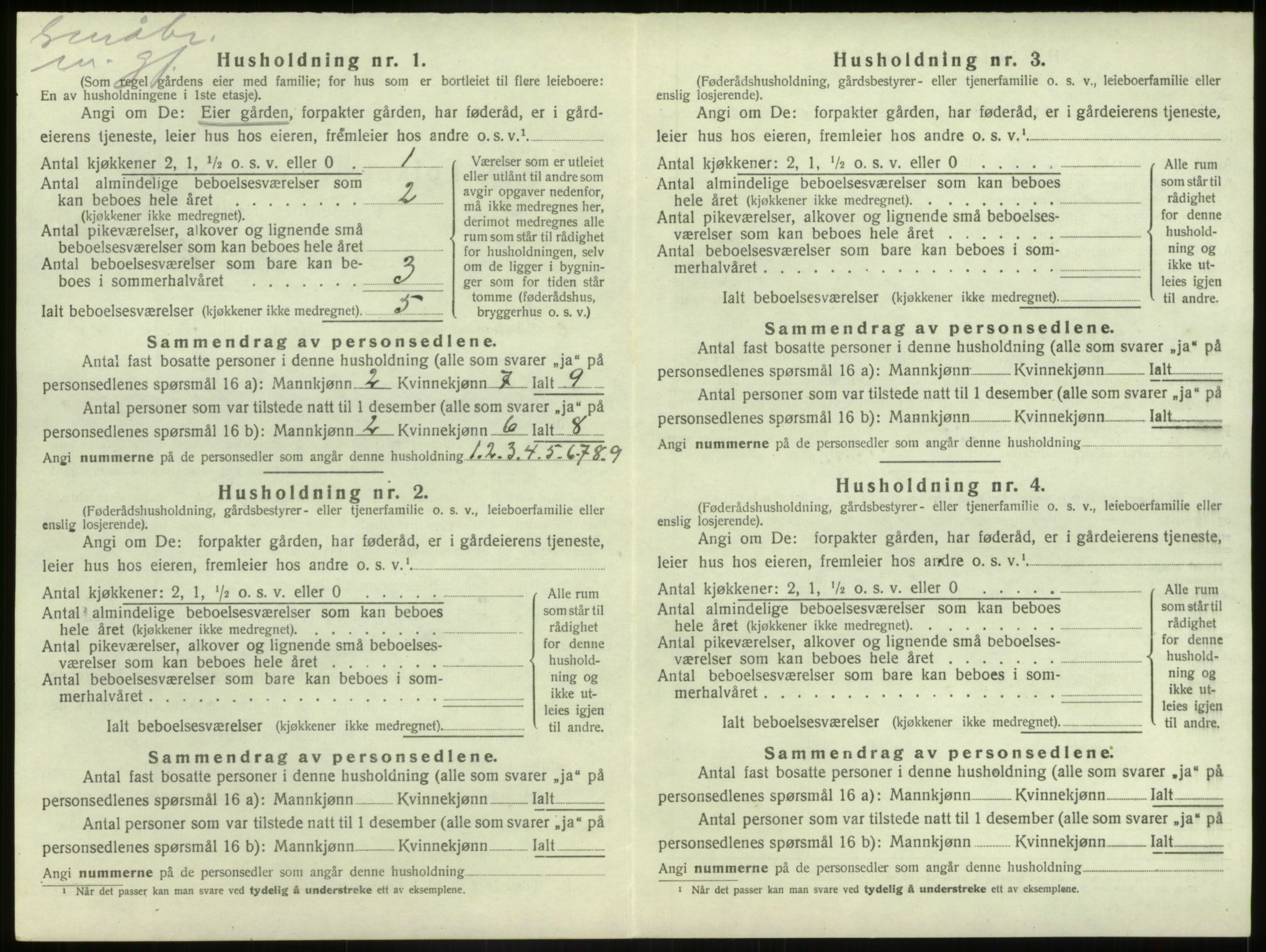 SAB, 1920 census for Bremanger, 1920, p. 941