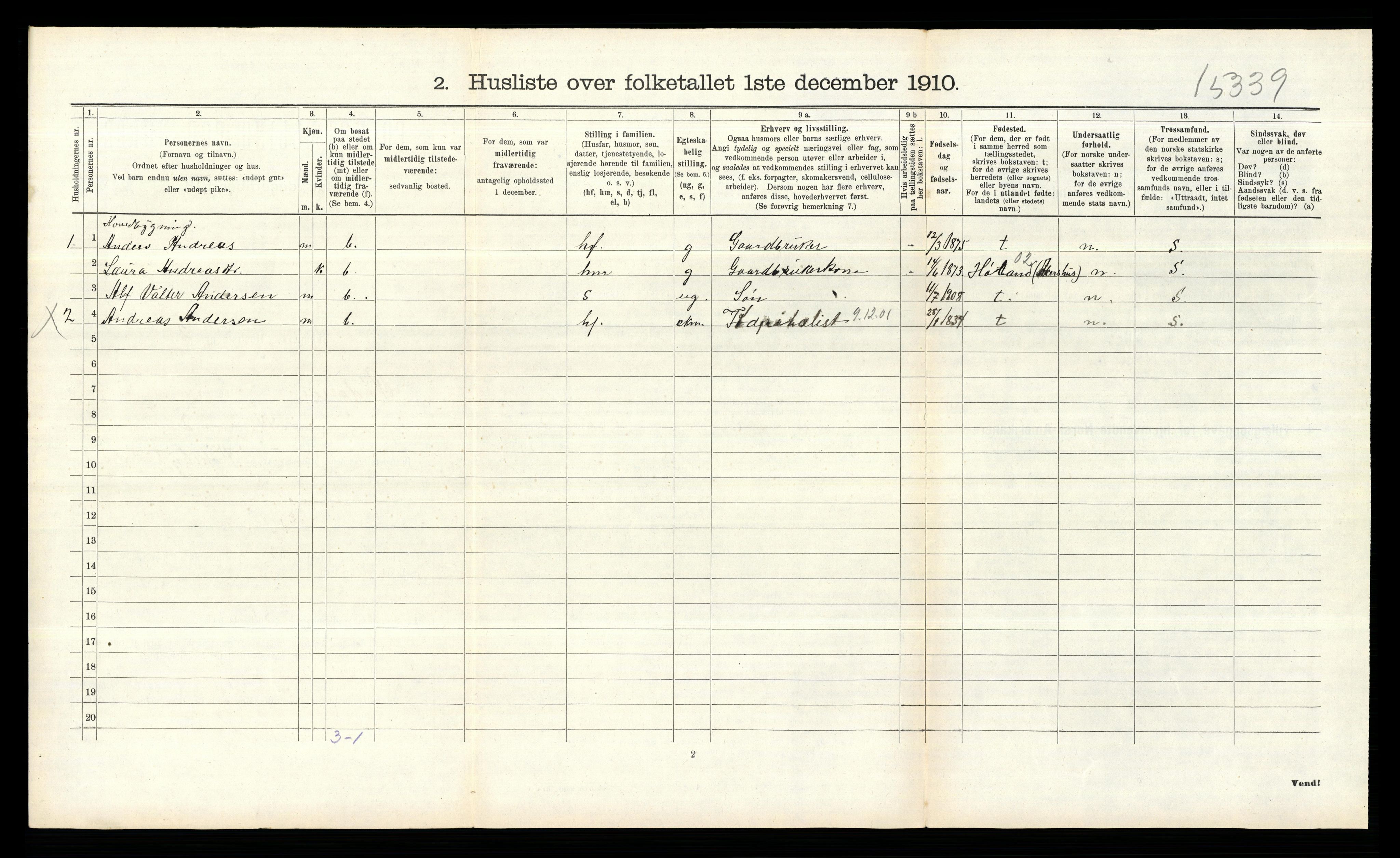 RA, 1910 census for Rødenes, 1910, p. 382
