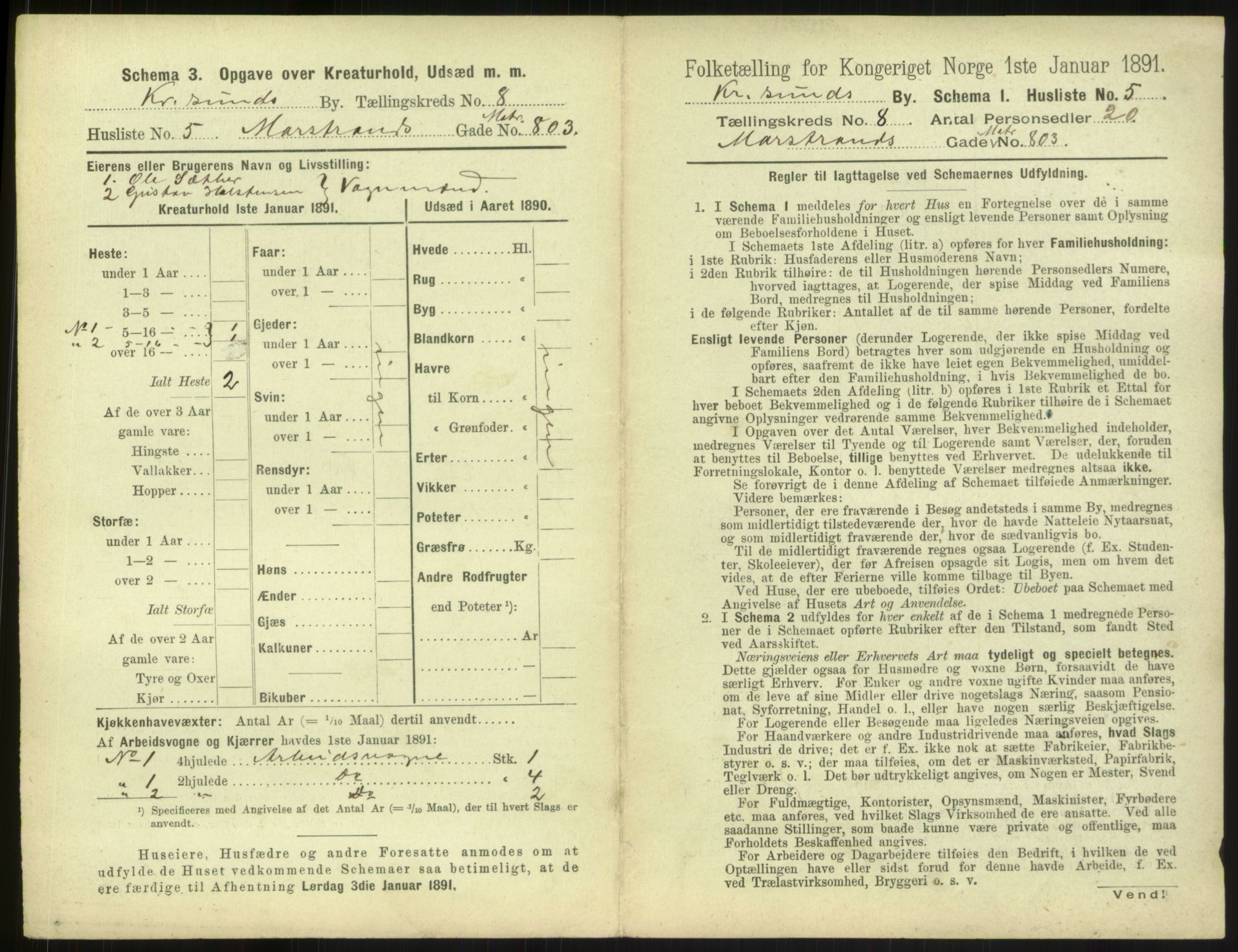 RA, 1891 census for 1503 Kristiansund, 1891, p. 766