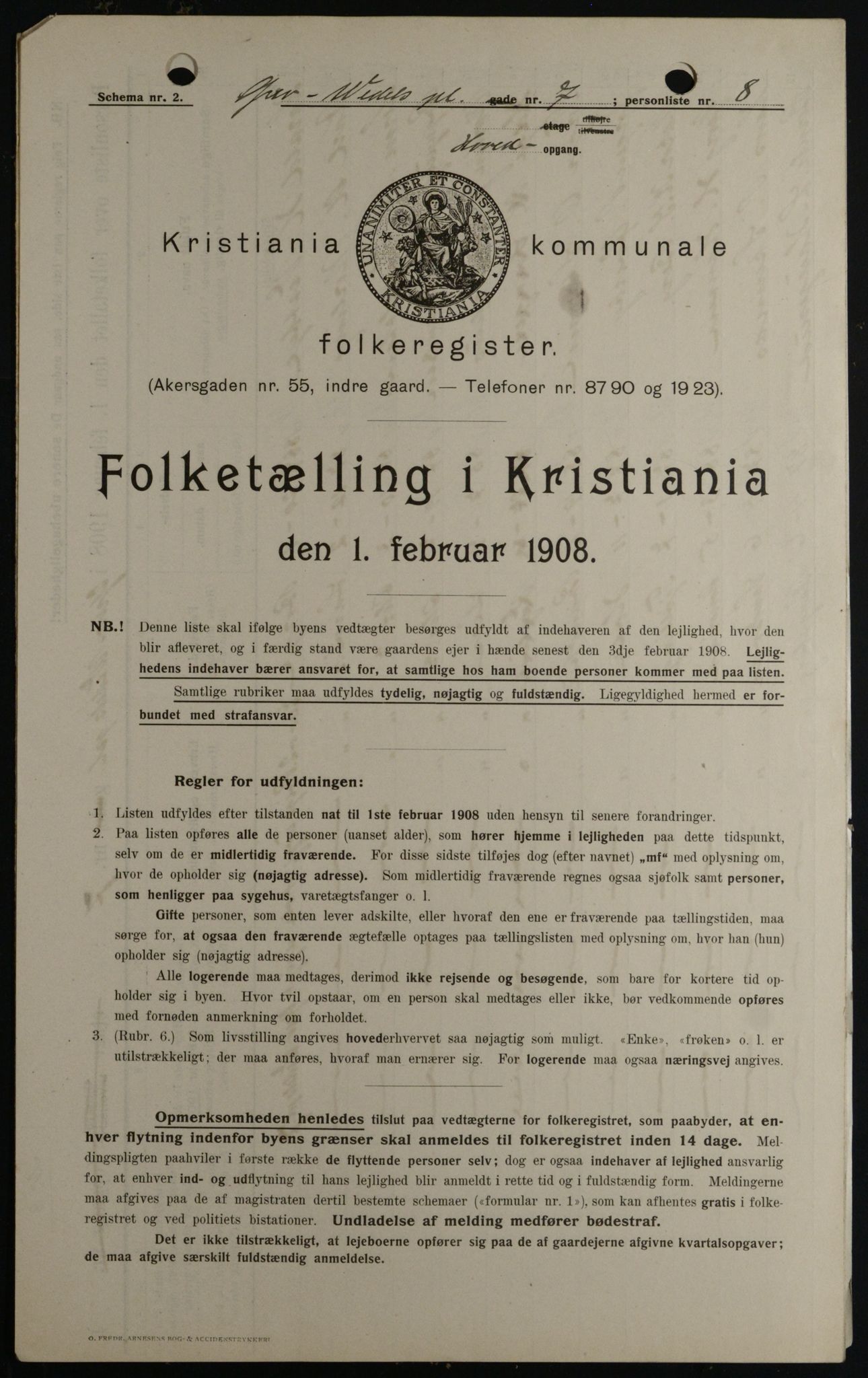 OBA, Municipal Census 1908 for Kristiania, 1908, p. 26949