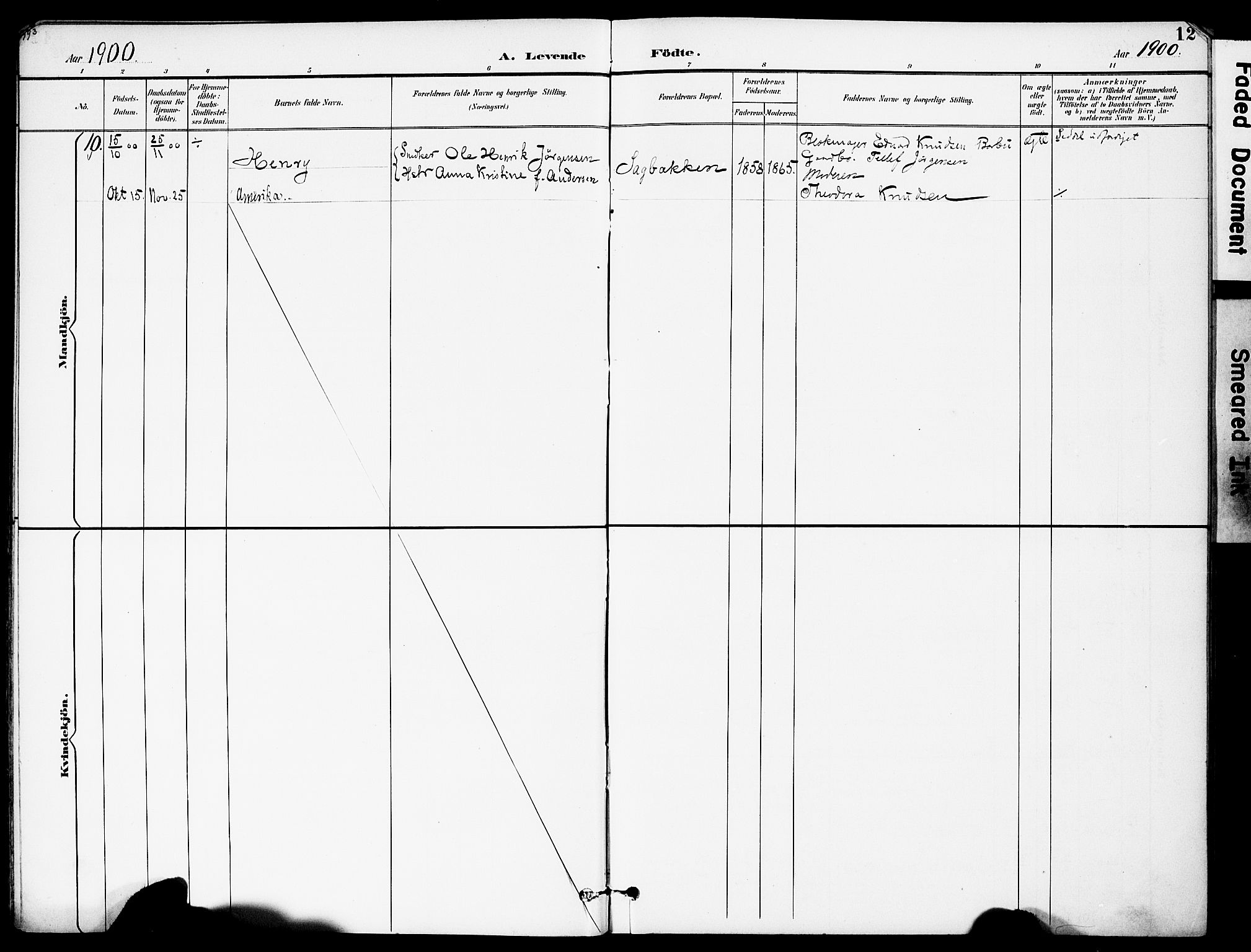 Austre Moland sokneprestkontor, AV/SAK-1111-0001/F/Fa/Fab/L0002: Parish register (official) no. A 2, 1894-1919, p. 12