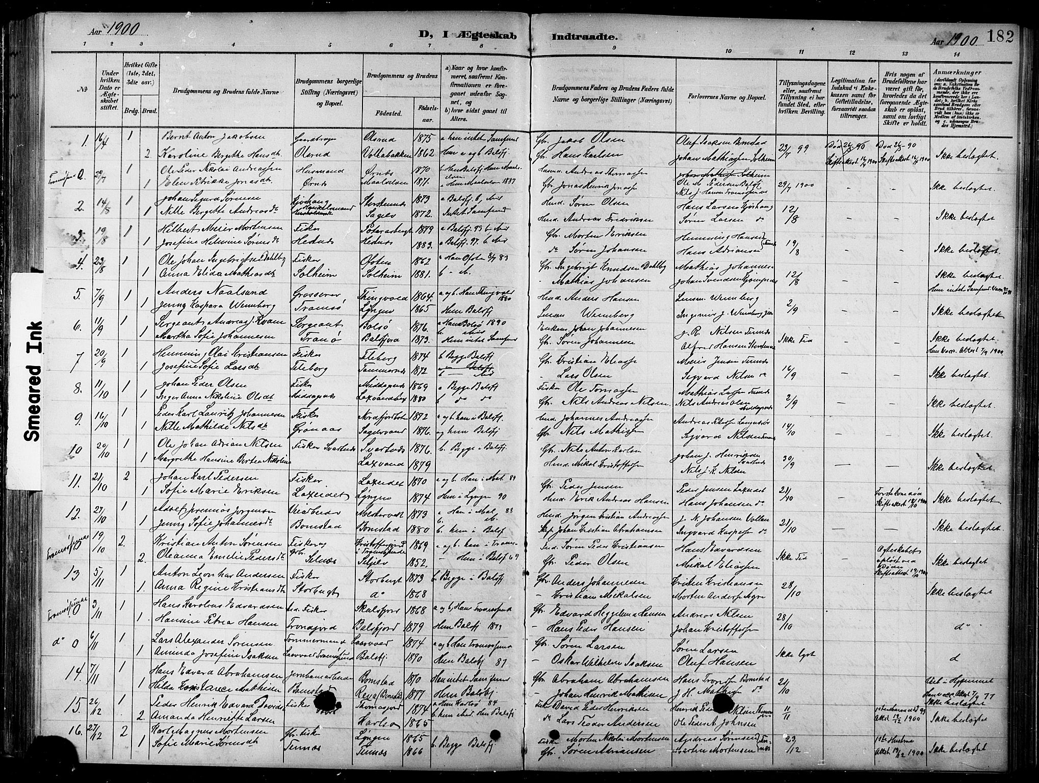 Balsfjord sokneprestembete, AV/SATØ-S-1303/G/Gab/L0008klokker: Parish register (copy) no. 8, 1890-1906, p. 182