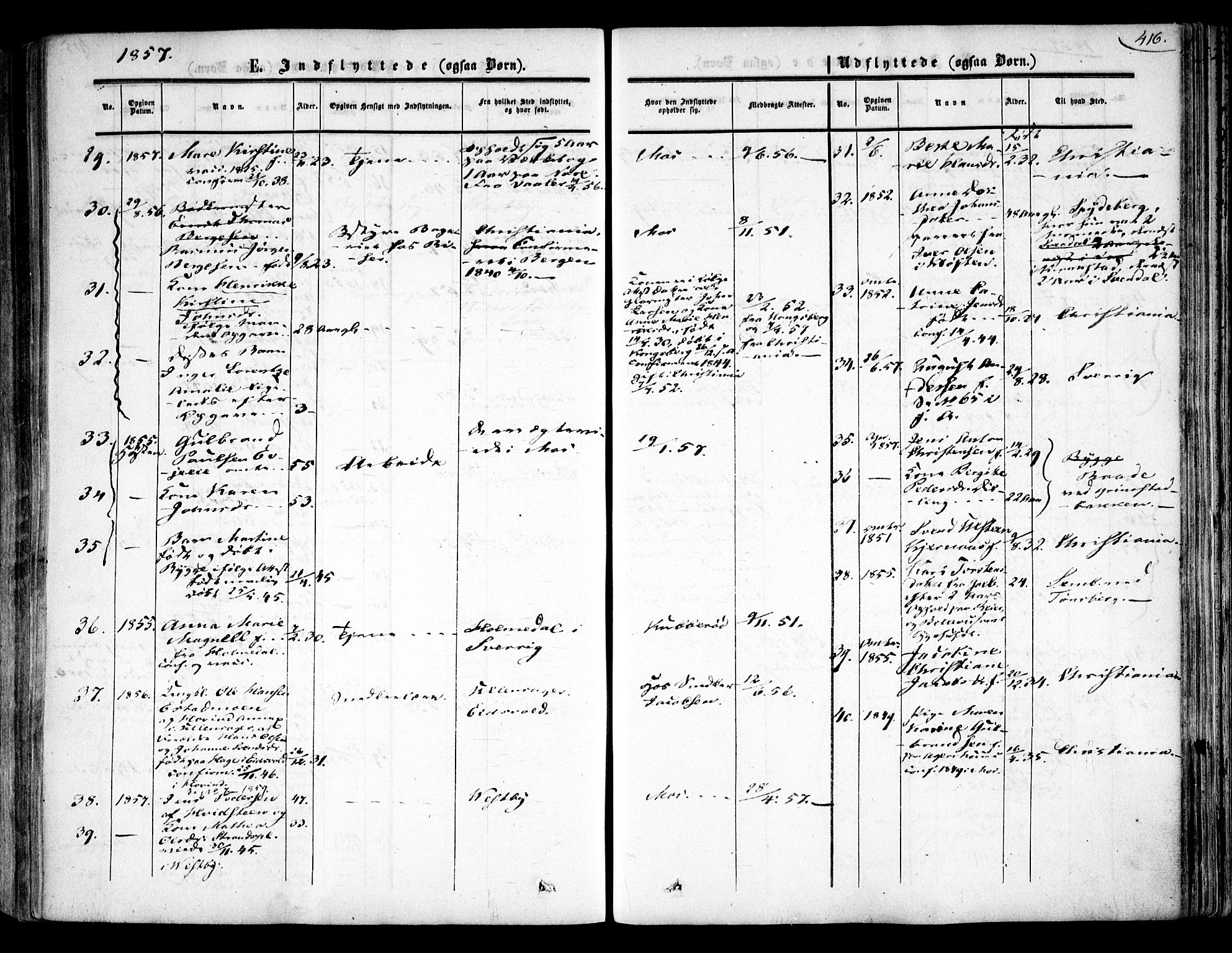 Moss prestekontor Kirkebøker, AV/SAO-A-2003/F/Fa/L0008: Parish register (official) no. I 8, 1852-1869, p. 416