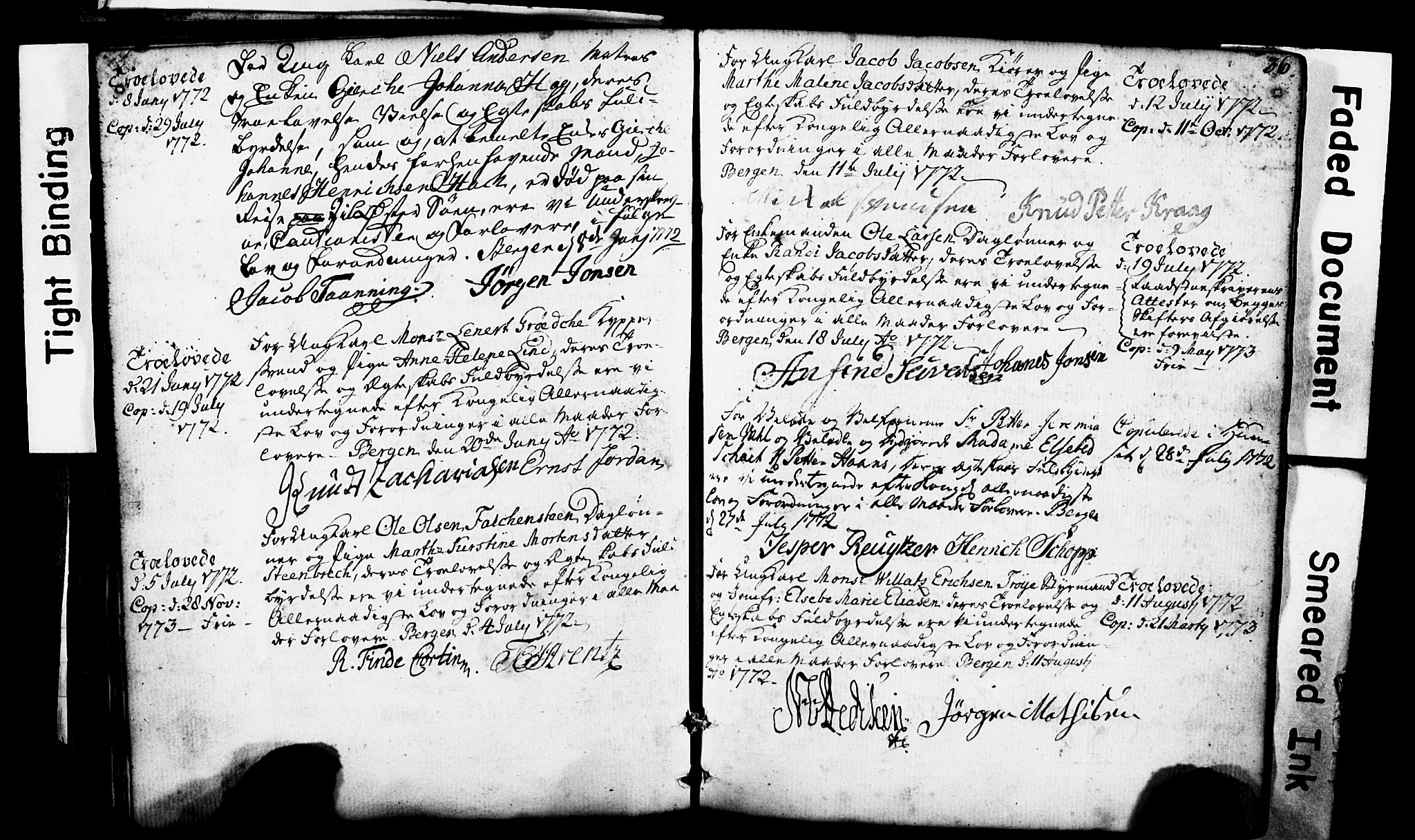 Domkirken sokneprestembete, AV/SAB-A-74801: Best man's statements no. II.5.1, 1767-1792, p. 36