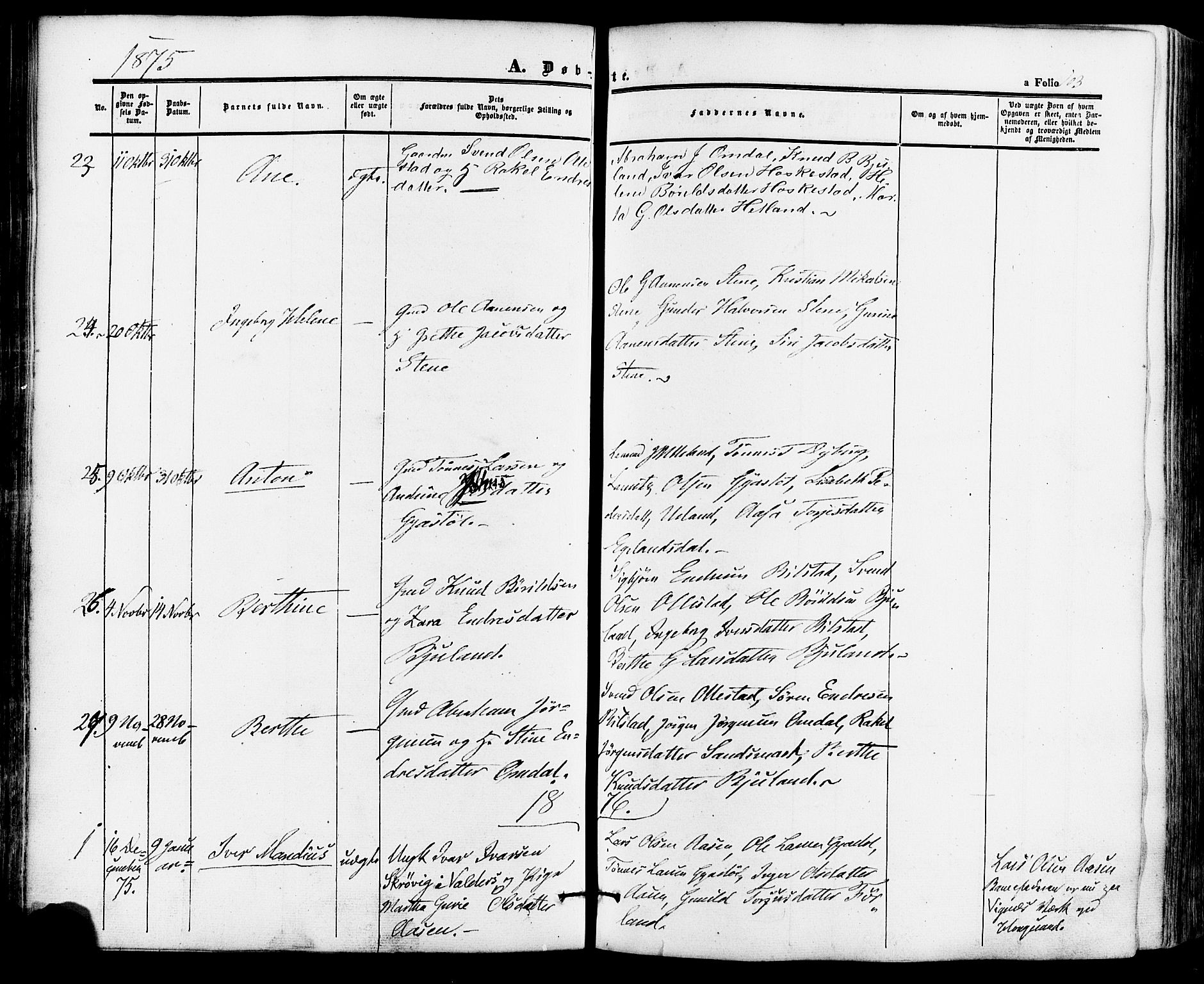 Lund sokneprestkontor, AV/SAST-A-101809/S06/L0010: Parish register (official) no. A 9, 1854-1886, p. 103