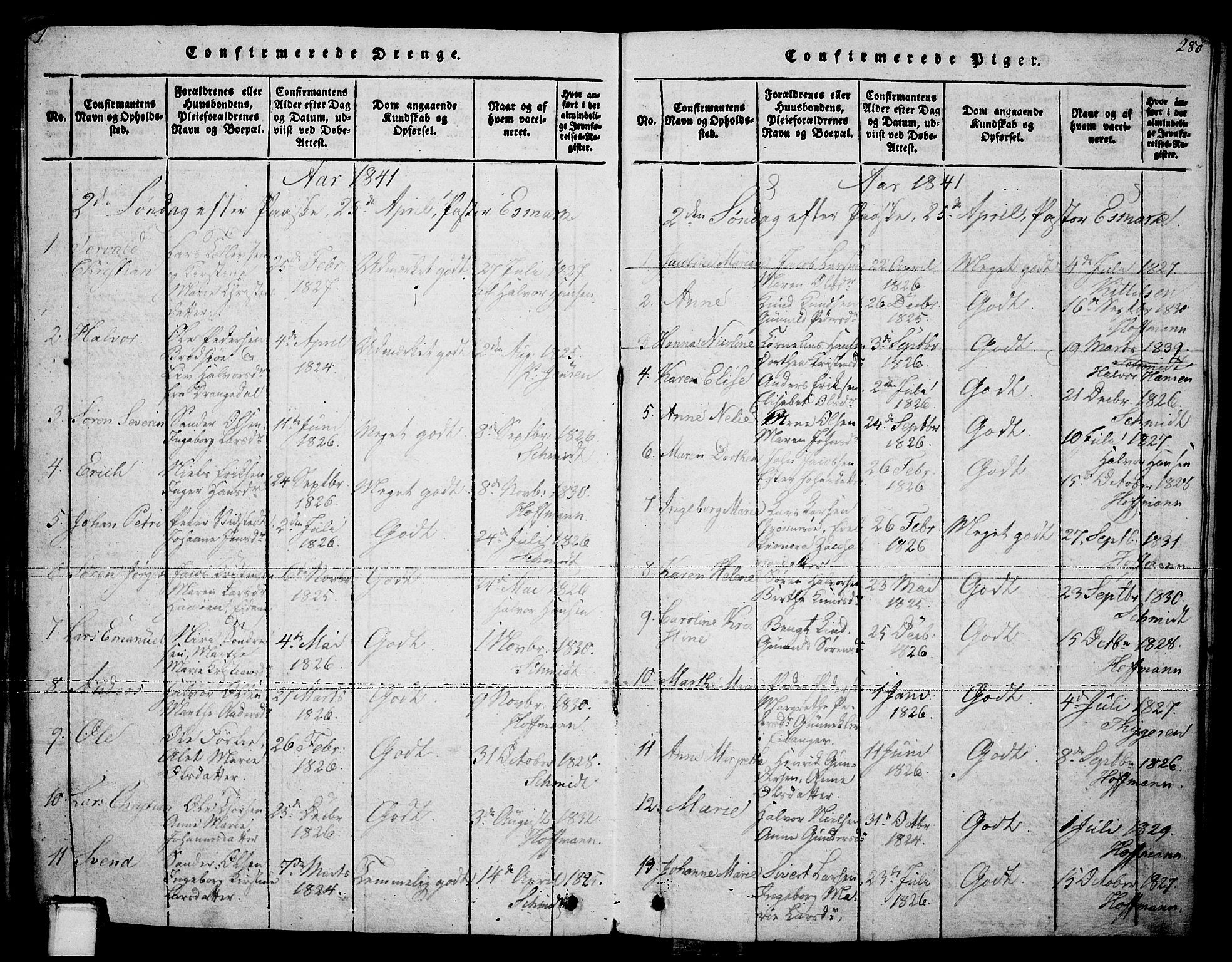 Brevik kirkebøker, SAKO/A-255/F/Fa/L0004: Parish register (official) no. 4, 1814-1846, p. 280