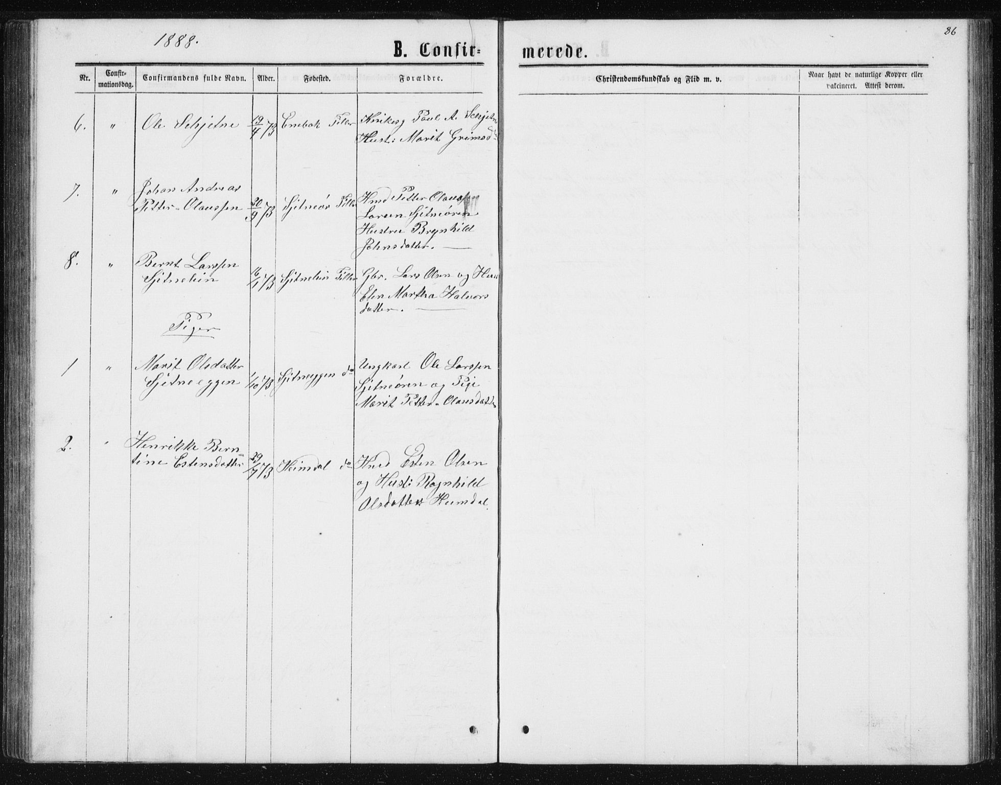 Ministerialprotokoller, klokkerbøker og fødselsregistre - Sør-Trøndelag, SAT/A-1456/621/L0459: Parish register (copy) no. 621C02, 1866-1895, p. 86