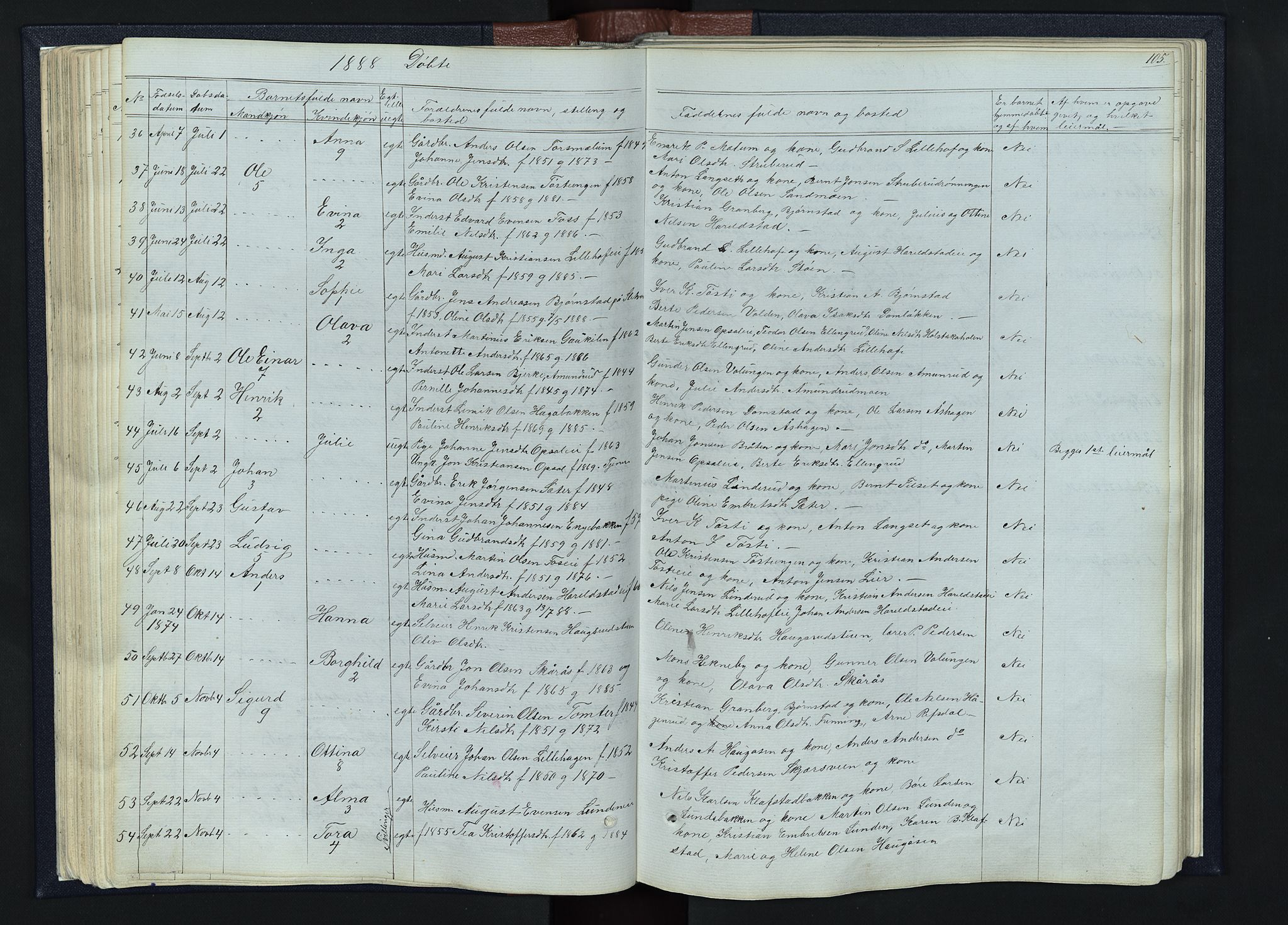 Romedal prestekontor, AV/SAH-PREST-004/L/L0010: Parish register (copy) no. 10, 1860-1895, p. 105