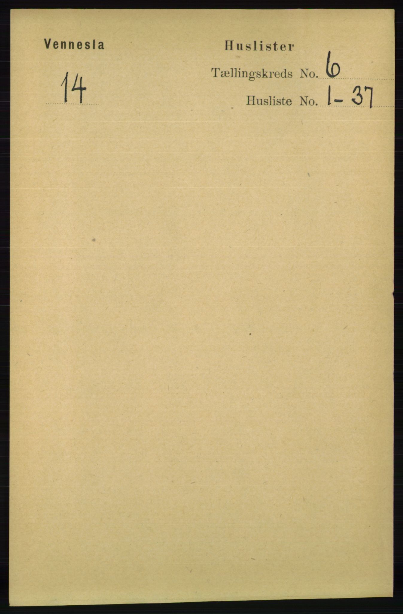RA, 1891 census for 1014 Vennesla, 1891, p. 1553