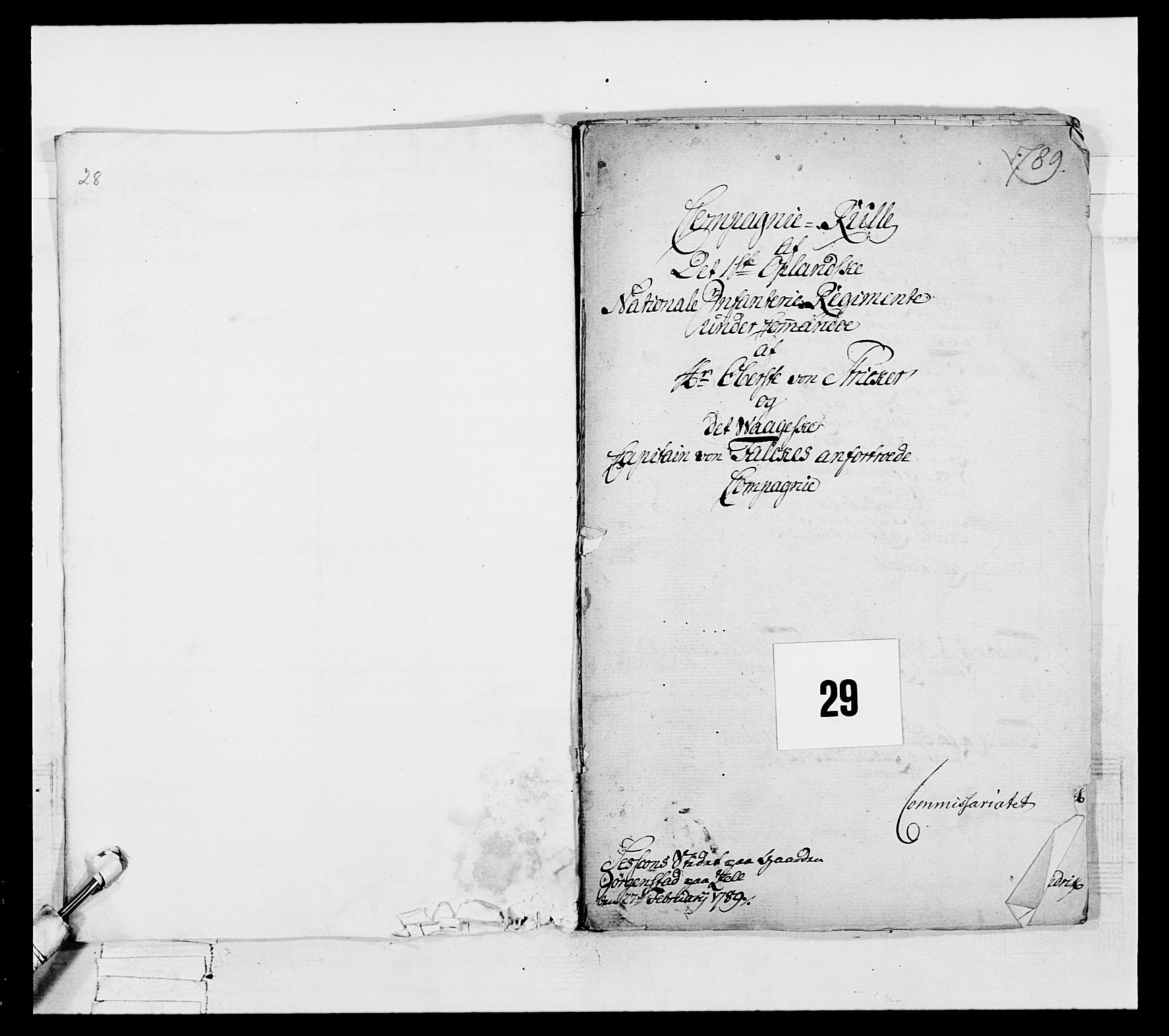Generalitets- og kommissariatskollegiet, Det kongelige norske kommissariatskollegium, AV/RA-EA-5420/E/Eh/L0061: 1. Opplandske nasjonale infanteriregiment, 1789, p. 513