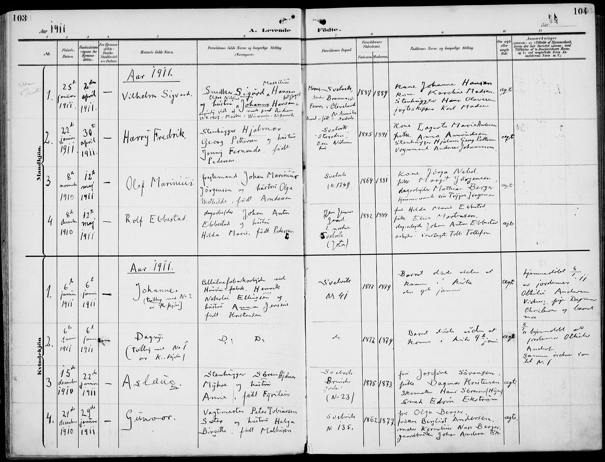 Strømm kirkebøker, AV/SAKO-A-322/F/Fb/L0002: Parish register (official) no. II 2, 1900-1919, p. 103-104