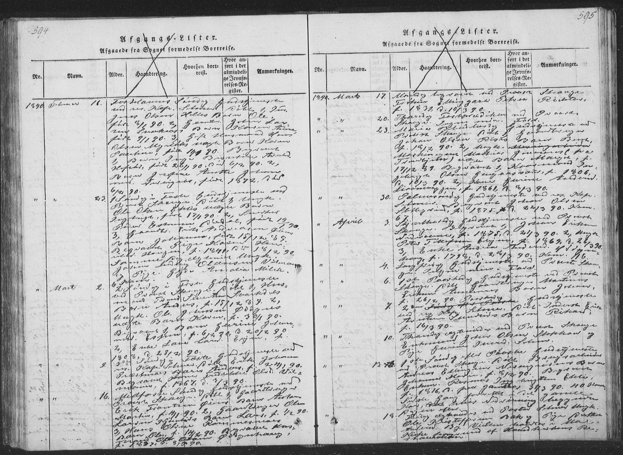 Ministerialprotokoller, klokkerbøker og fødselsregistre - Sør-Trøndelag, SAT/A-1456/668/L0816: Parish register (copy) no. 668C05, 1816-1893, p. 594-595