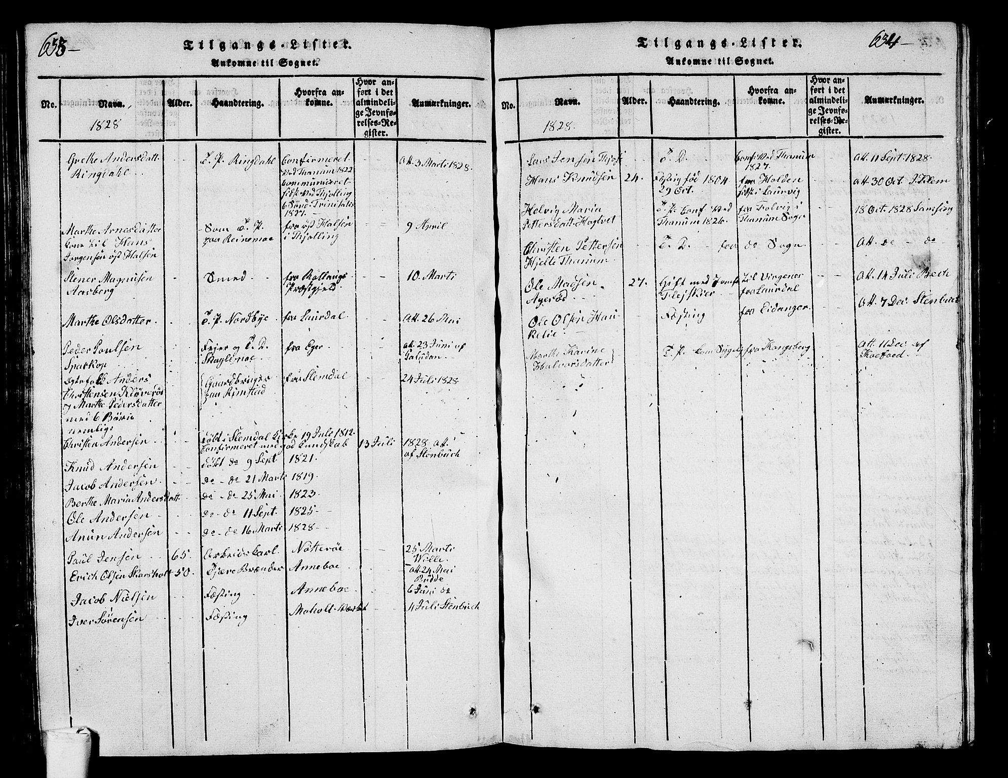 Hedrum kirkebøker, SAKO/A-344/G/Ga/L0003: Parish register (copy) no. I 3, 1817-1835, p. 633-634