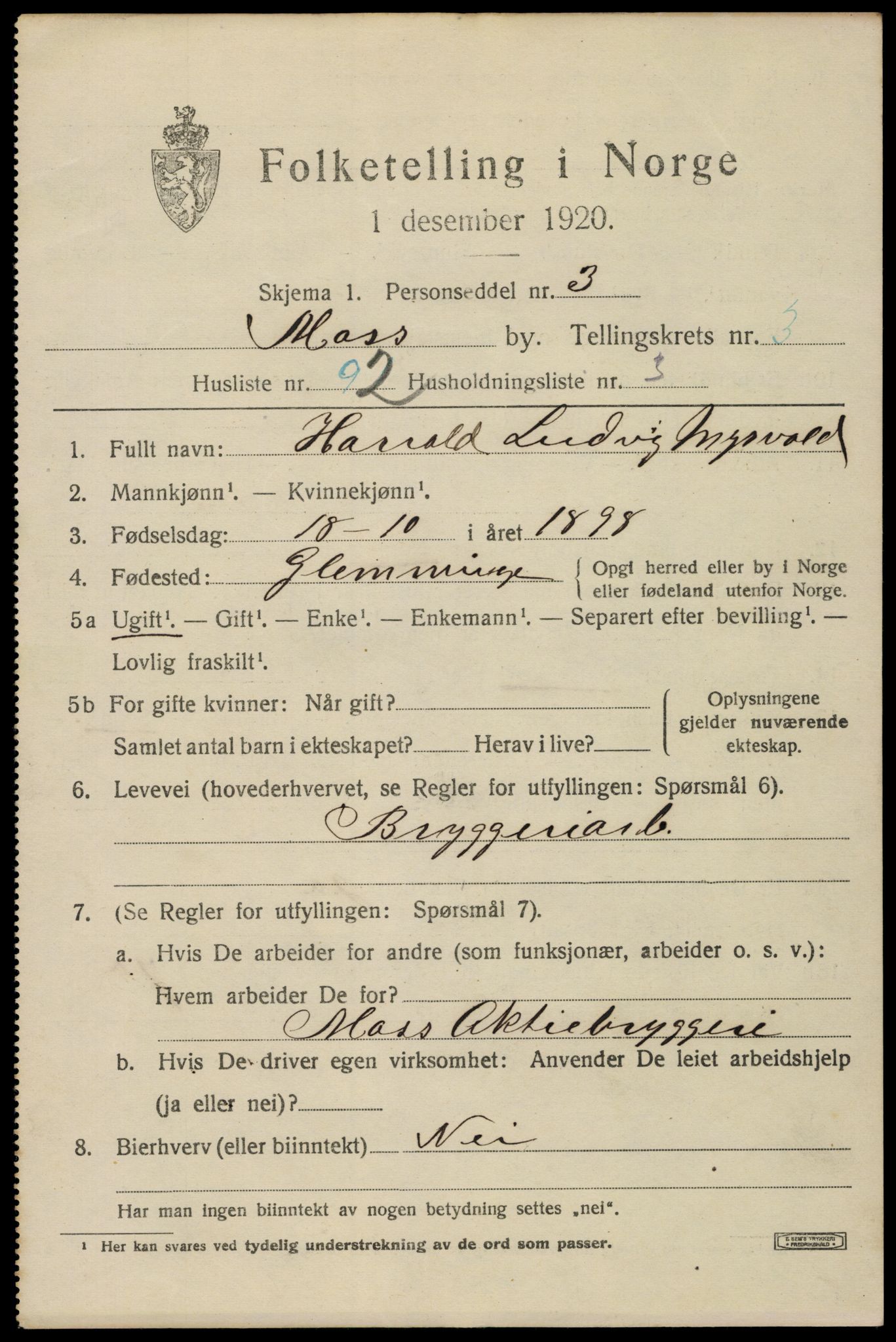 SAO, 1920 census for Moss, 1920, p. 13529